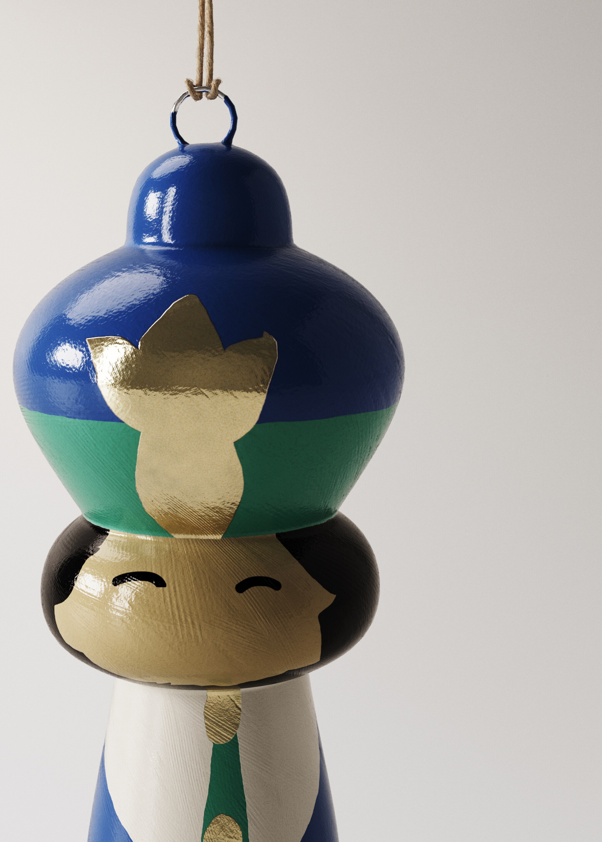 King Baltasar papier-mâché decoration - Details of the article 2, Blue. Ref: 17008301-00.