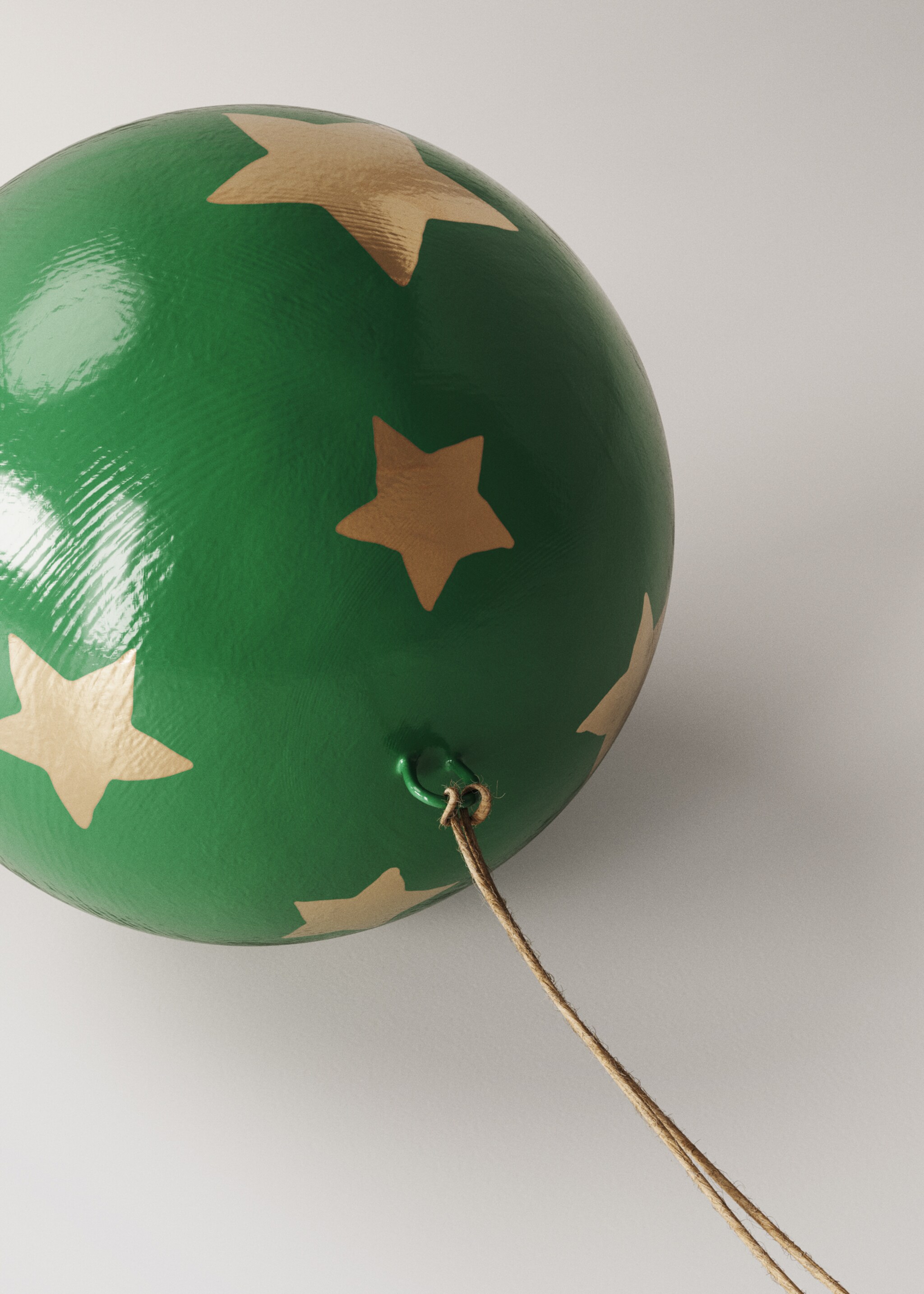 Papier-mâché ornaments - Details of the article 2, Green. Ref: 17008303-00.