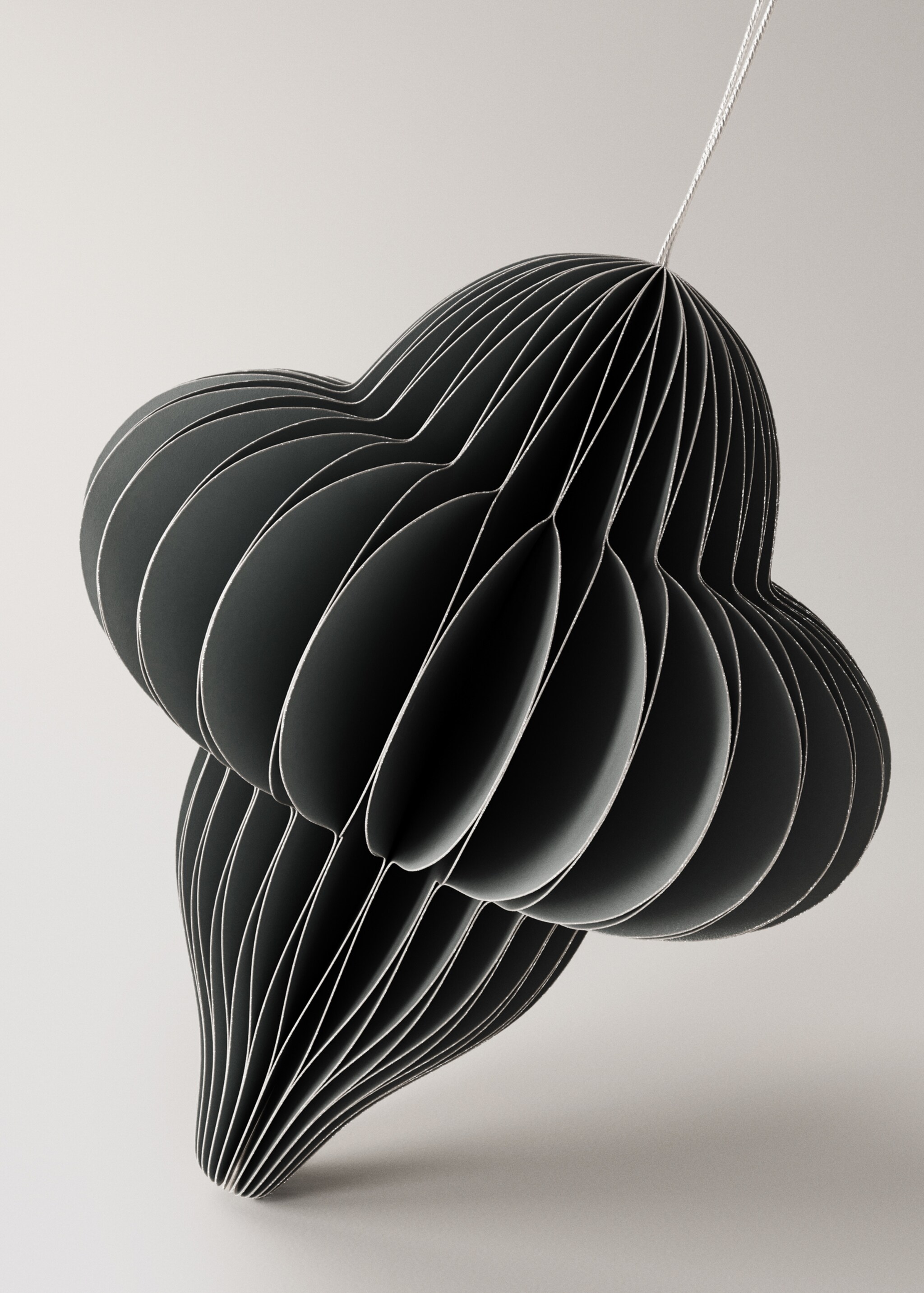Set of paper Christmas ornaments - Details of the article 2, Grey. Ref: 17008309-00.