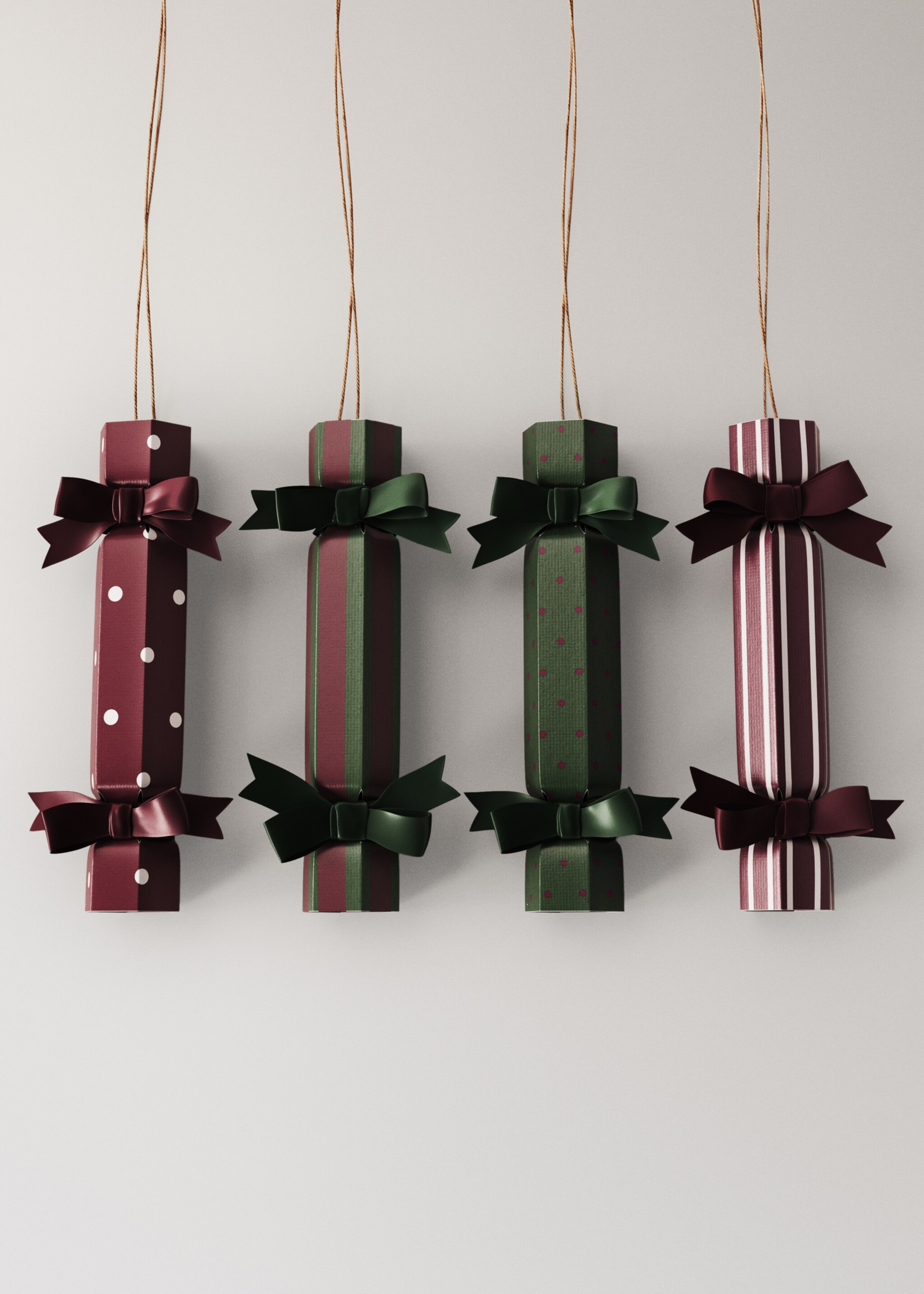 Kerstboomversiering in de vorm van knalbonbons - Artikel zonder model, Groen. Ref: 17008310-00.