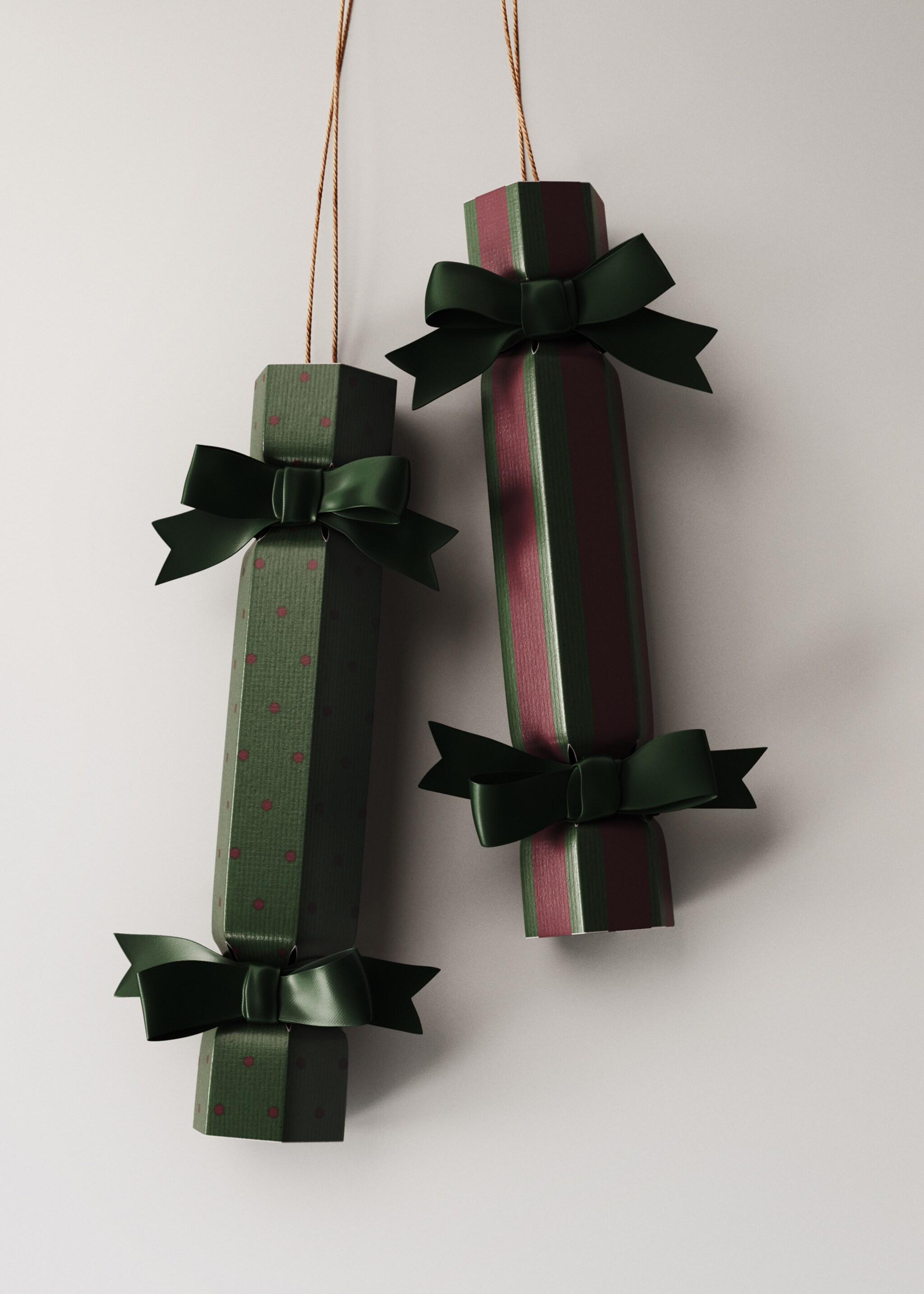 Kerstboomversiering in de vorm van knalbonbons - Detail van het artikel 2, Groen. Ref: 17008310-00.