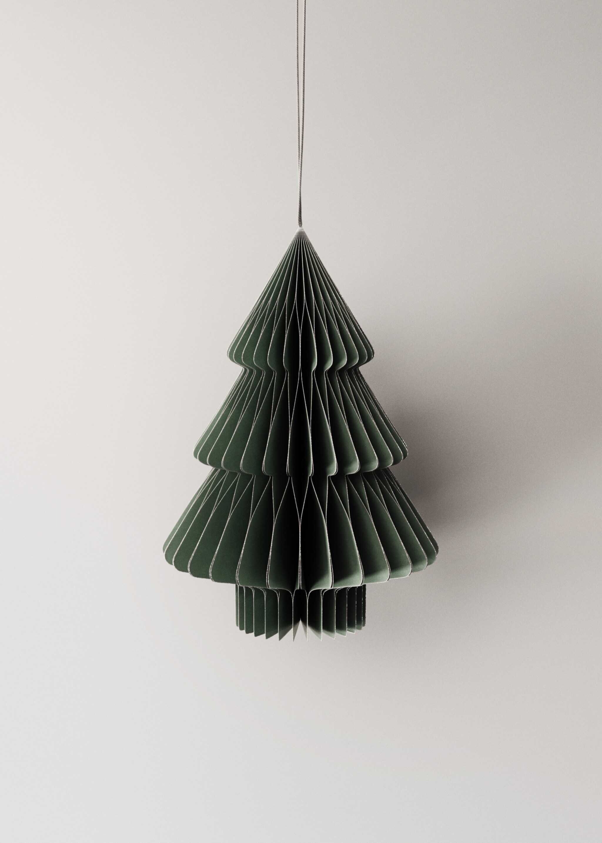Set of paper tree ornaments - Details of the article 1, Green. Ref: 17008313-00.
