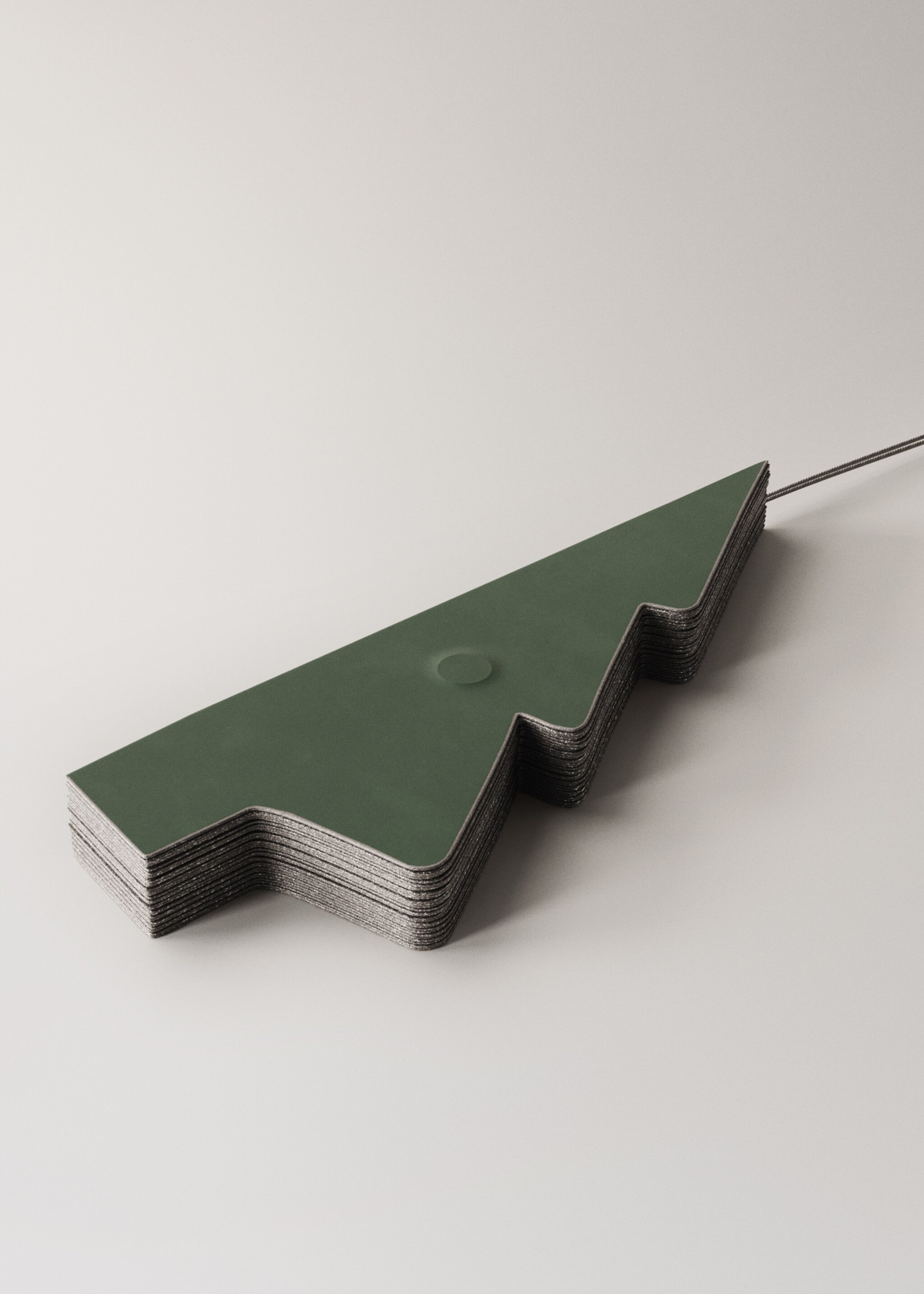 Set of paper tree ornaments - Details of the article 3, Green. Ref: 17008313-00.