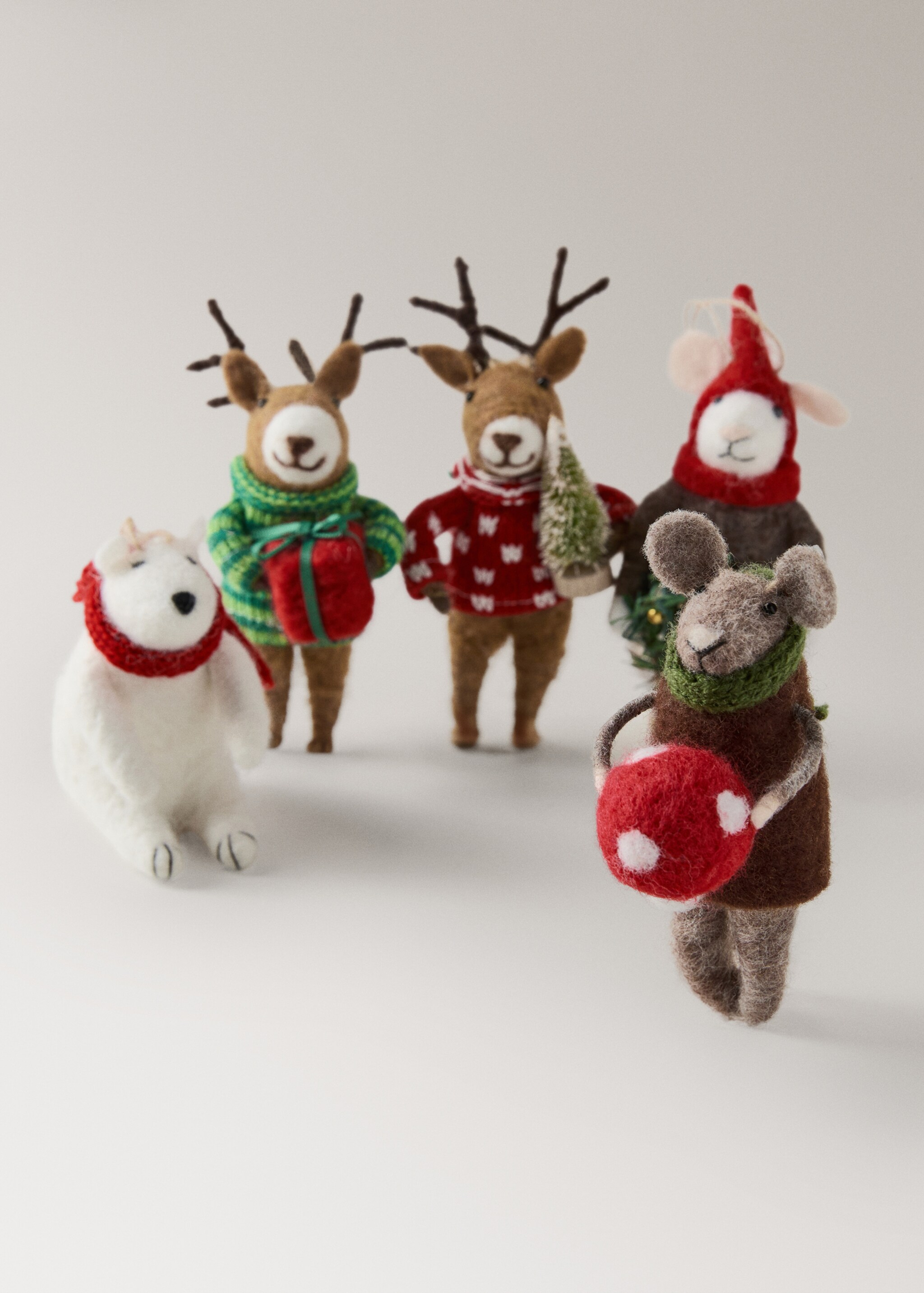 Felt mouse decoration - Details of the article 3, Grey. Ref: 17008324-00.