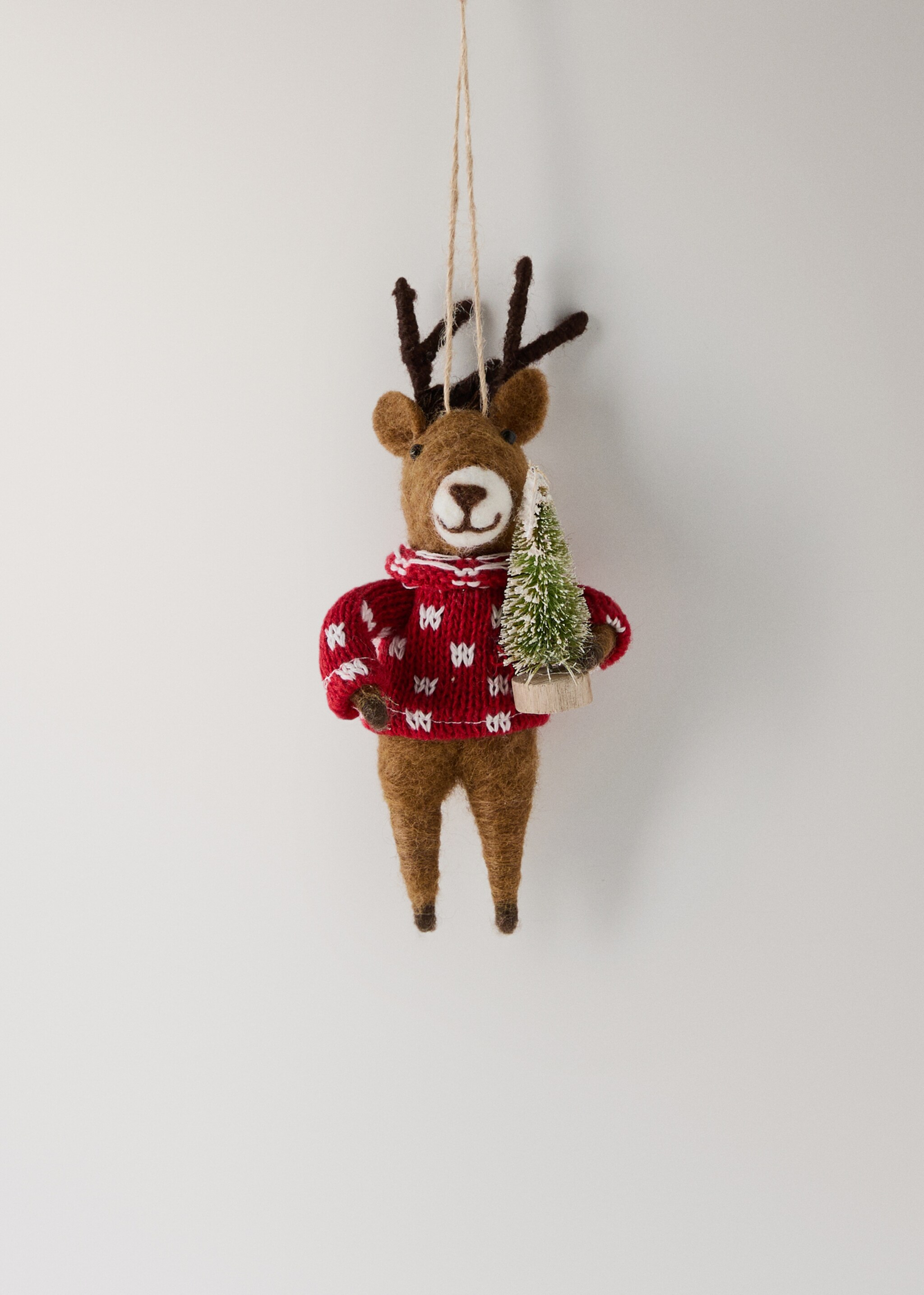 Felt reindeer decoration - Article without model, Brown. Ref: 17008329-00.