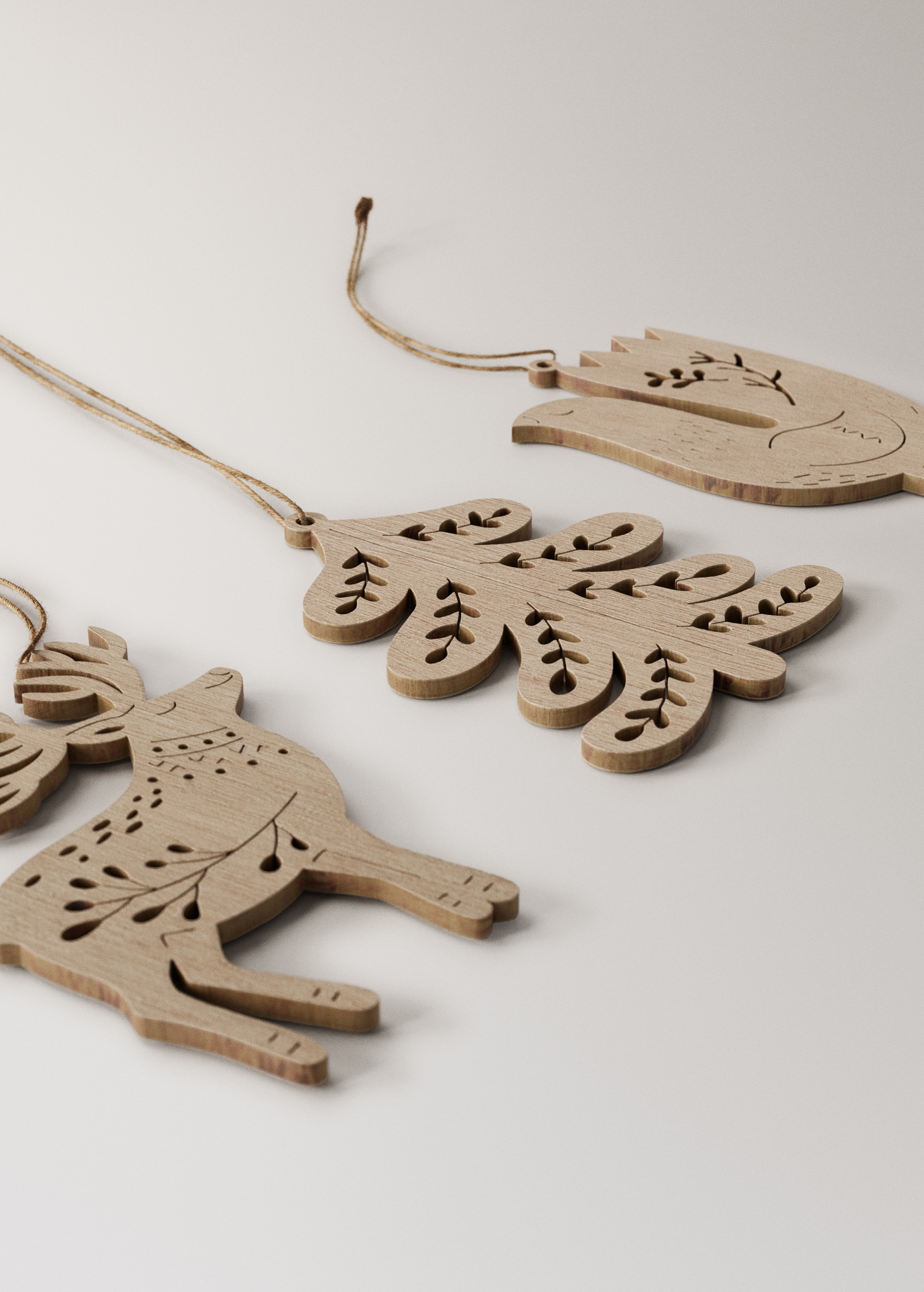 Set of 9 wooden tree decorations - Details of the article 1