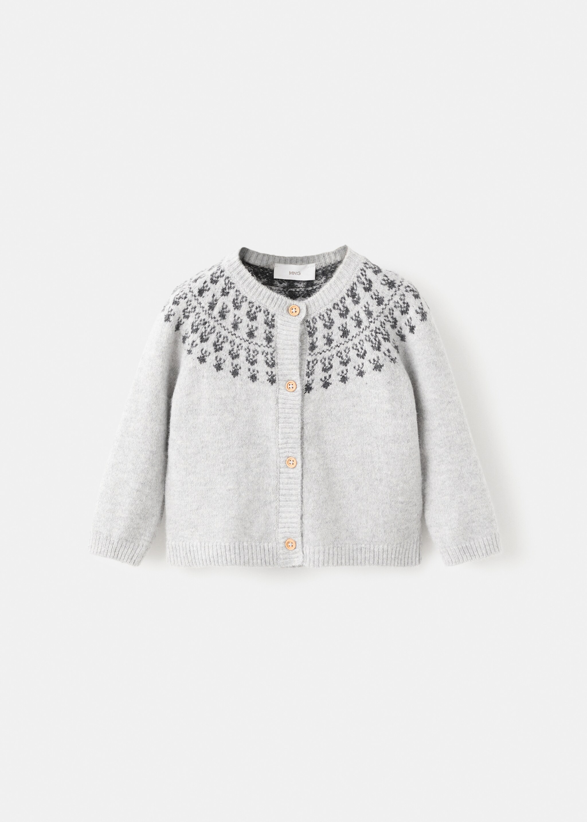 Cardigan lisse - Article sans modèle, Gris chiné moyen. Ref: 17008635-00.