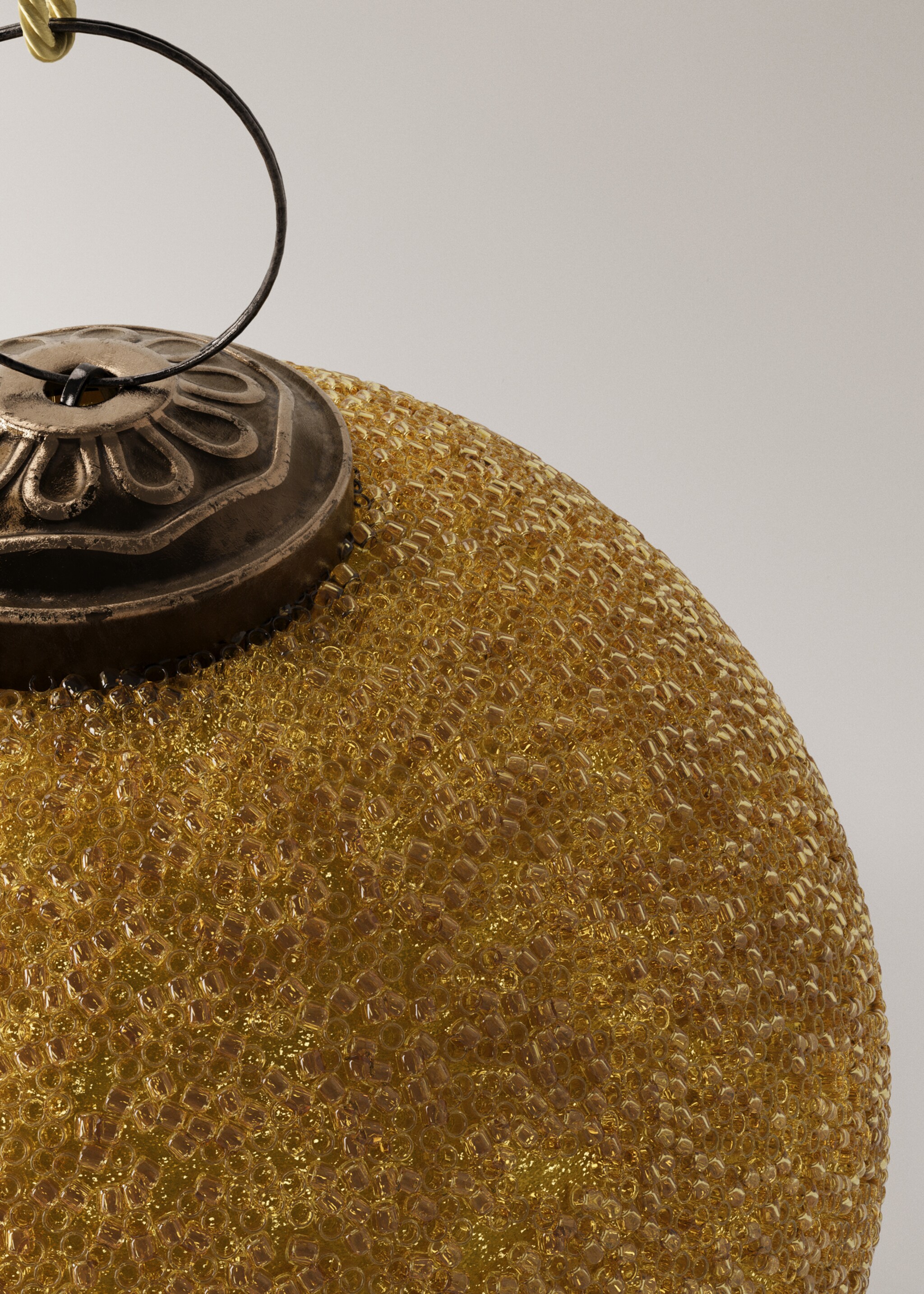 Glitter tree decorations - Details of the article 3, Gold. Ref: 17008640-00.