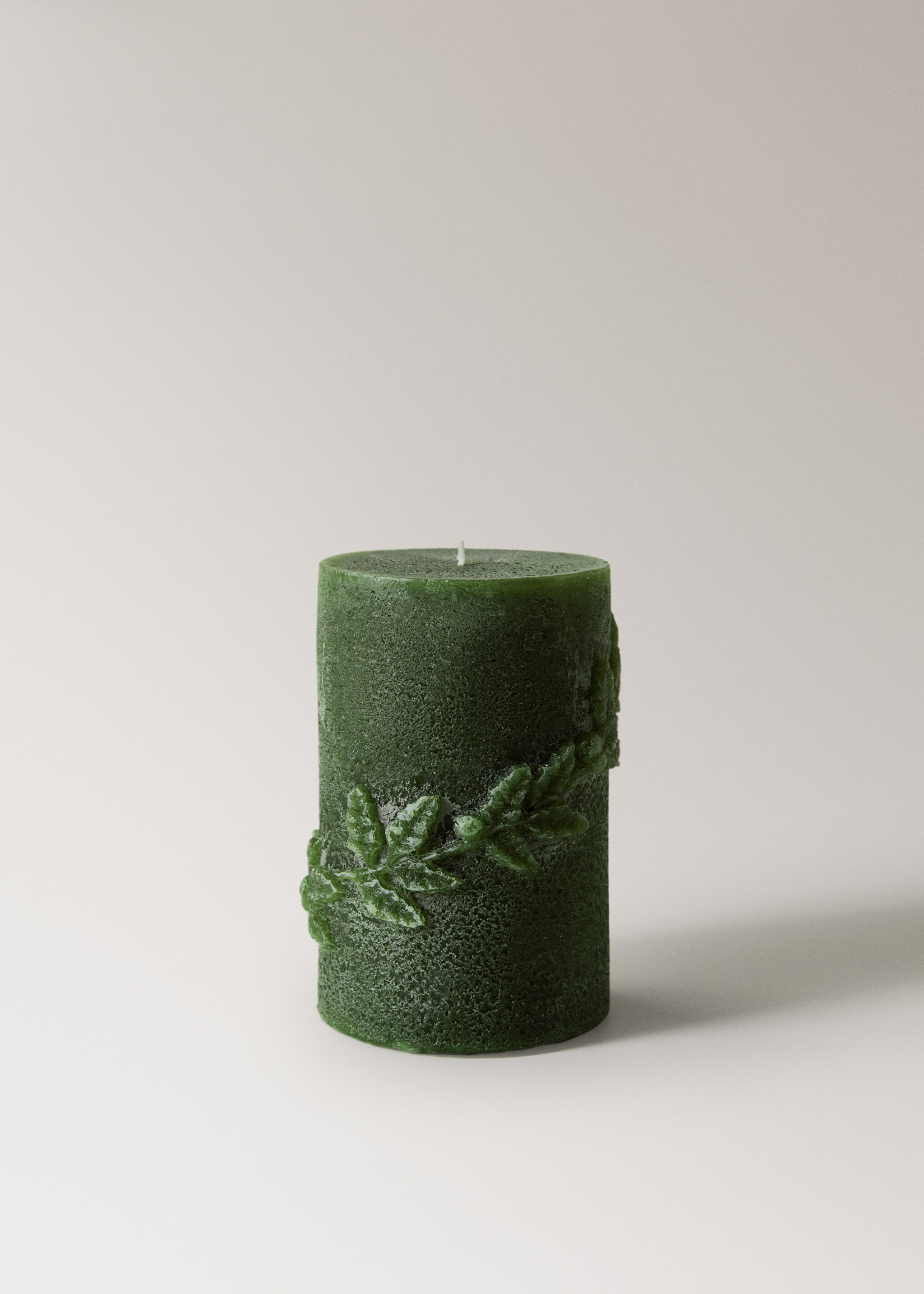 Decoratieve kaars middelgrote bladeren - Artikel zonder model, Bosgroen. Ref: 17008646-00.