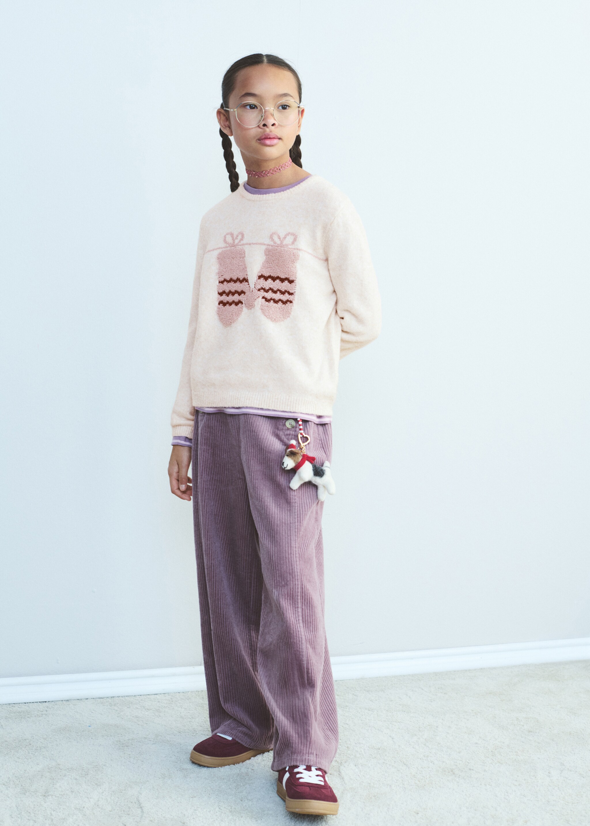 Knit embroidered sweater - Details of the article 6, Beige. Ref: 17009107-00.