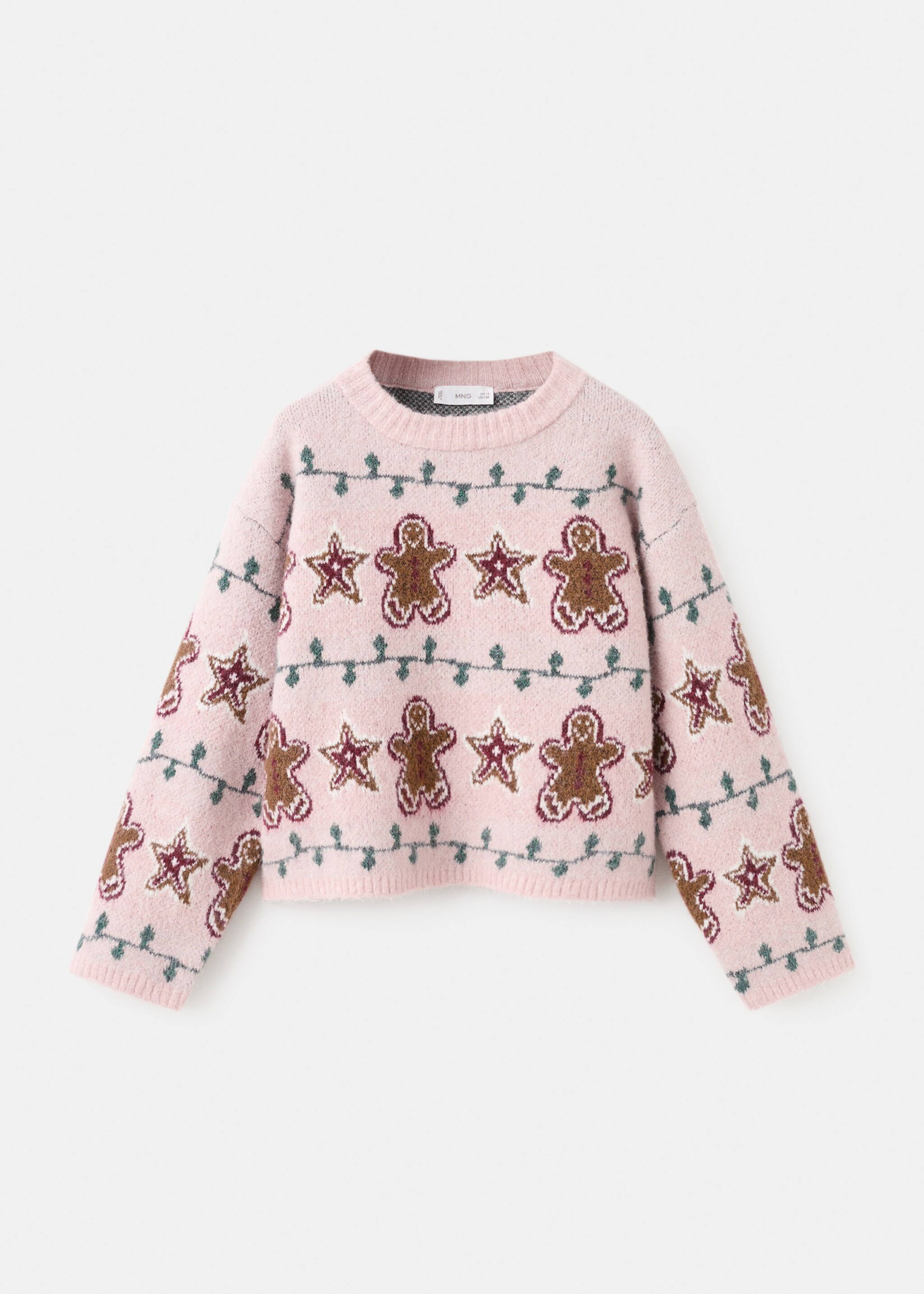 Christmas embroidered sweater - Article without model, Pink. Ref: 17009109-00.
