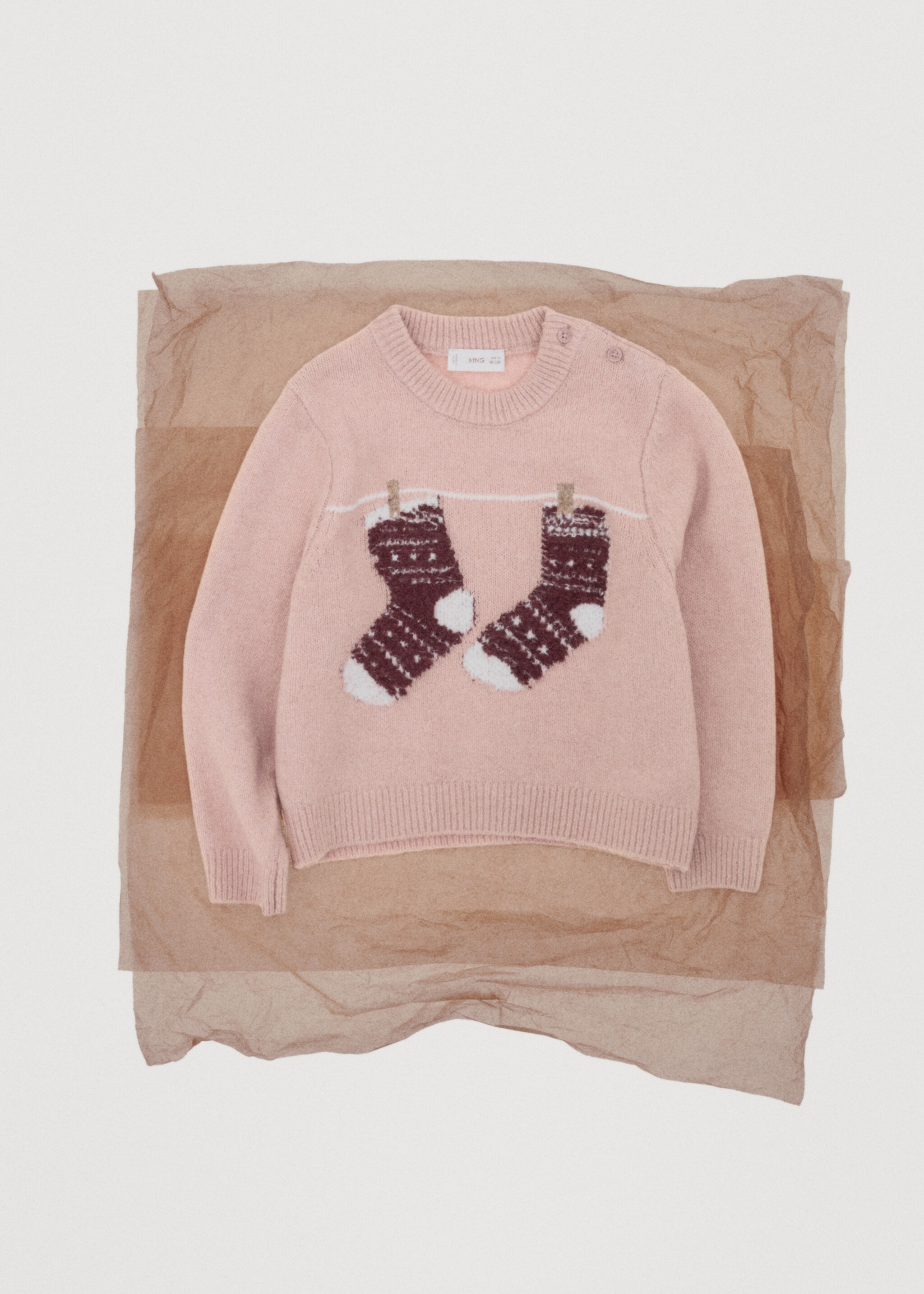 Knit embroidered sweater - Details of the article 7, Pink. Ref: 17009111-00.