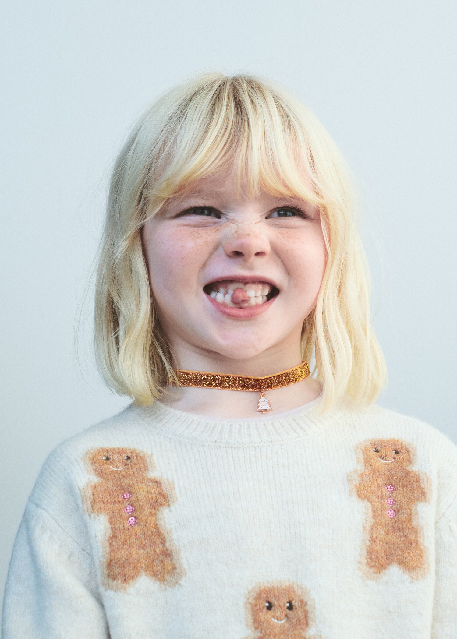 Christmas-print knitted sweater - Details of the article 6