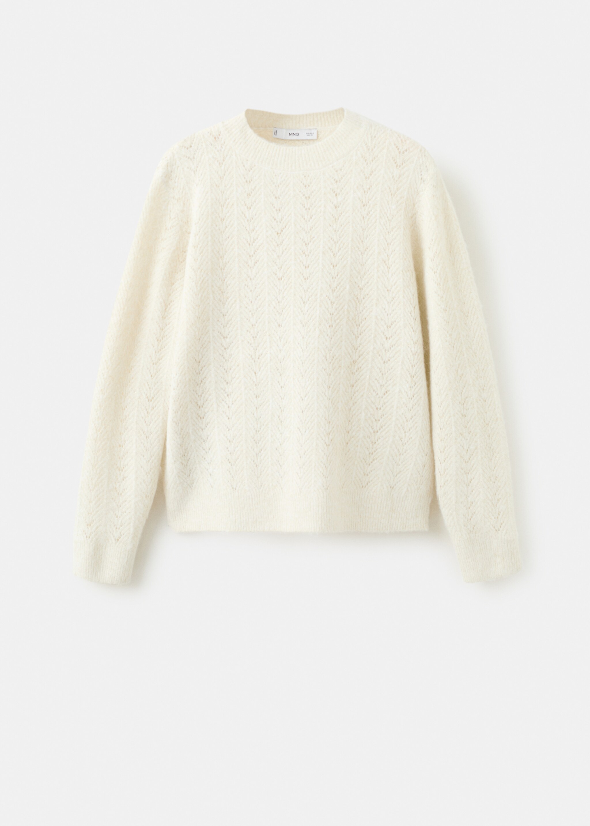 Cable-knit lurex sweater - Article without model, Ecru. Ref: 17009120-00.