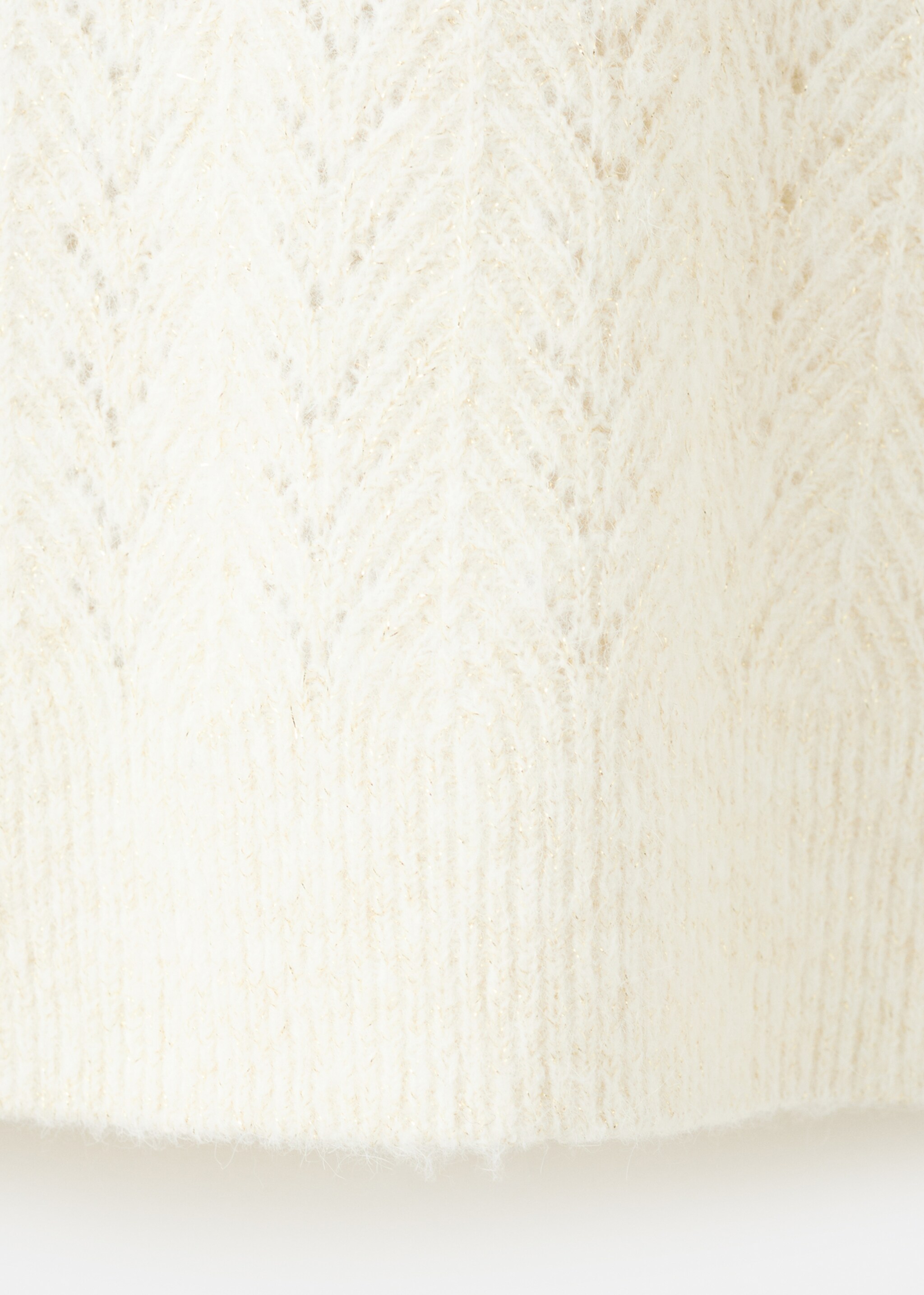 Cable-knit lurex sweater - Details of the article 0, Ecru. Ref: 17009120-00.
