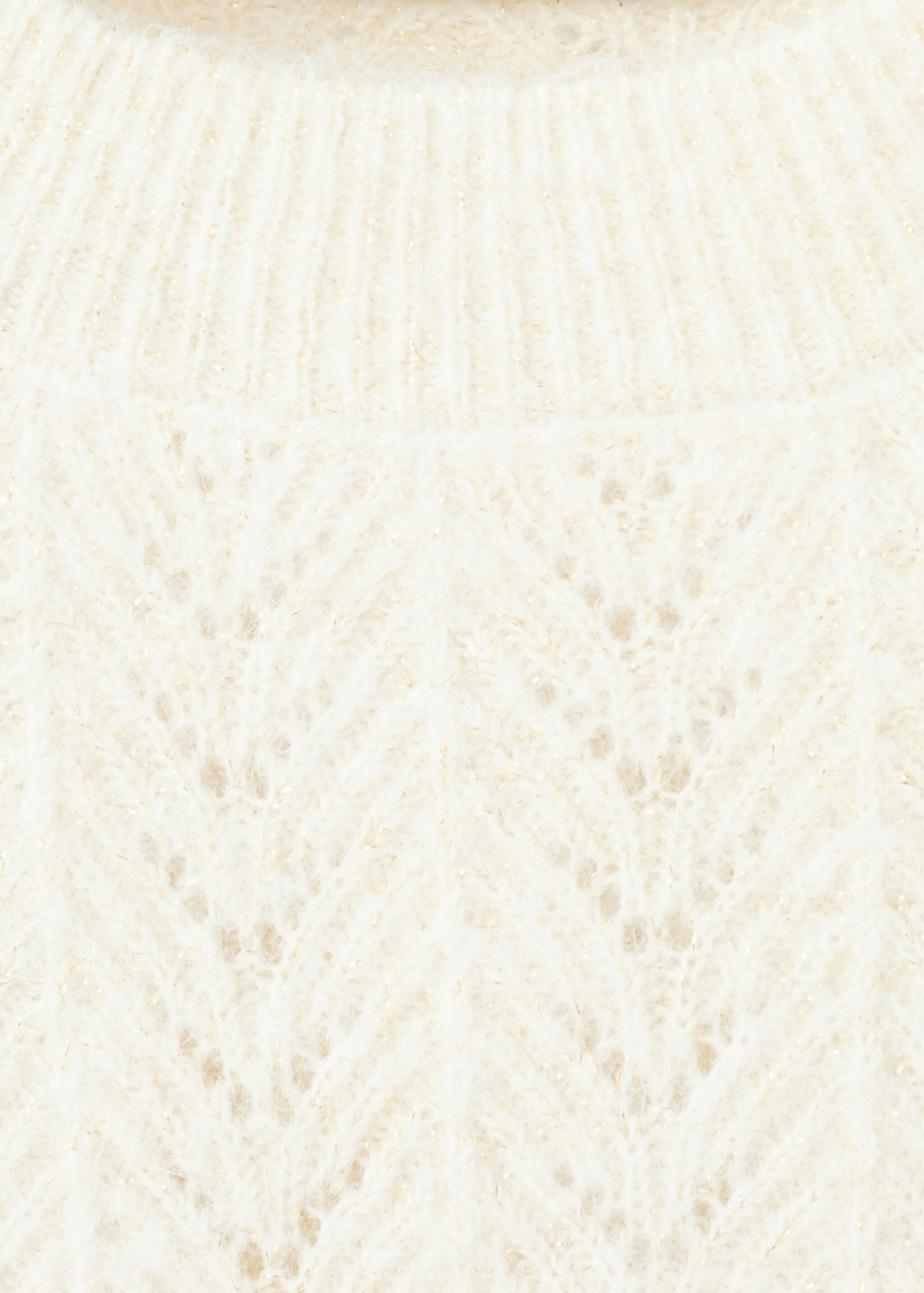 Cable-knit lurex sweater - Details of the article 8, Ecru. Ref: 17009120-00.