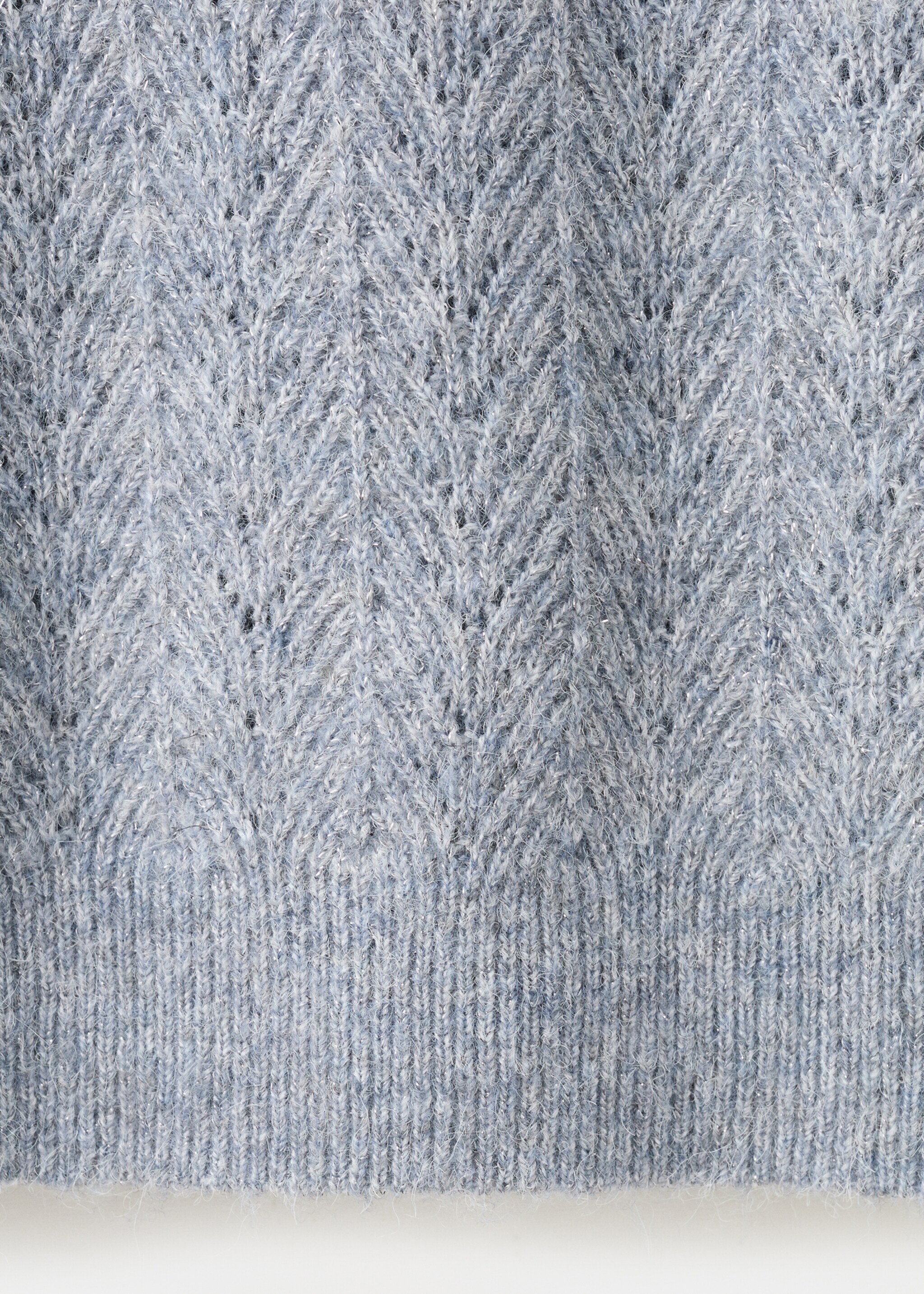 Cable-knit lurex sweater - Details of the article 0, Night Blue. Ref: 17009120-00.