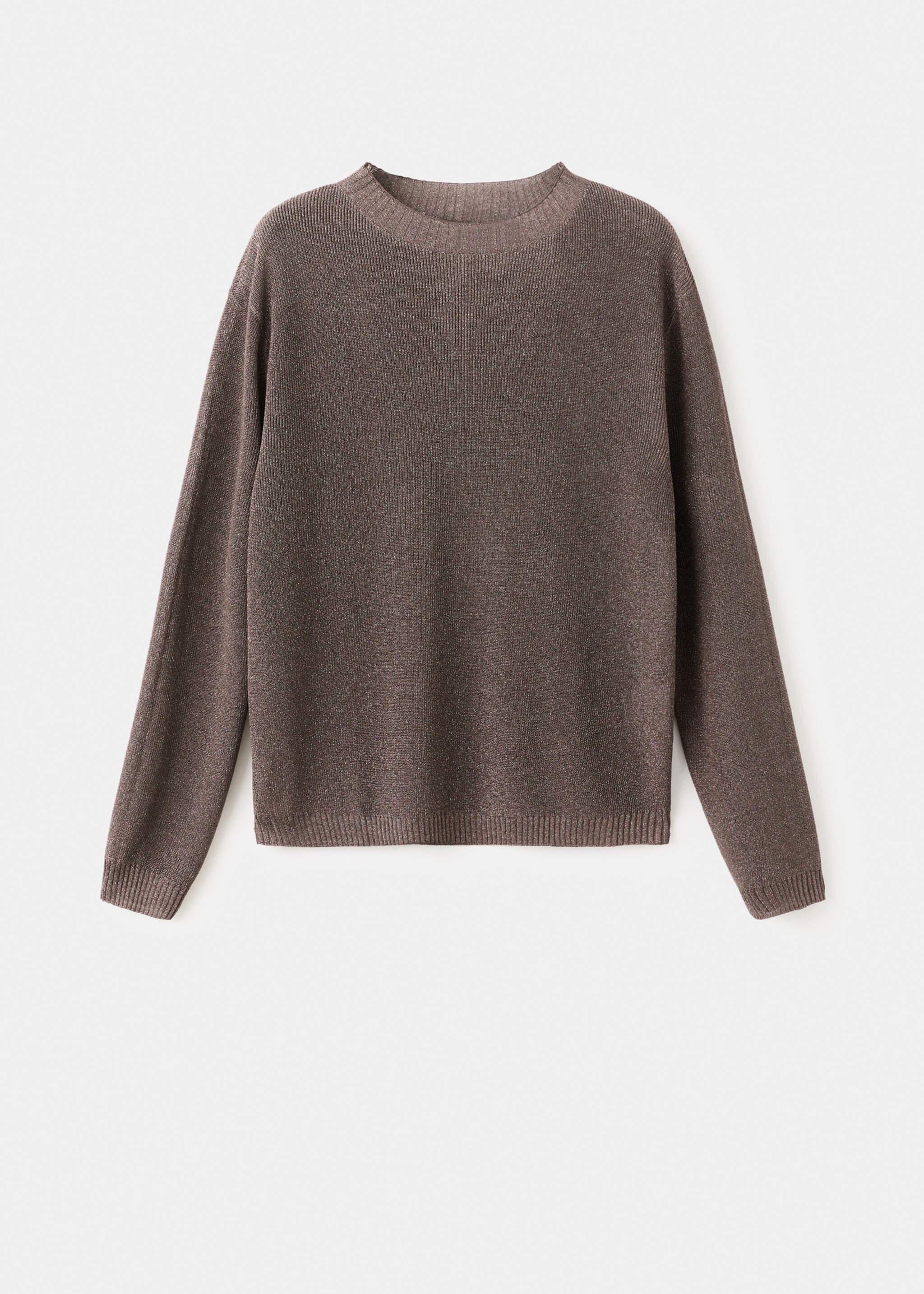 Fine-knit lurex sweater - Article without model, Chocolate. Ref: 17009121-00.