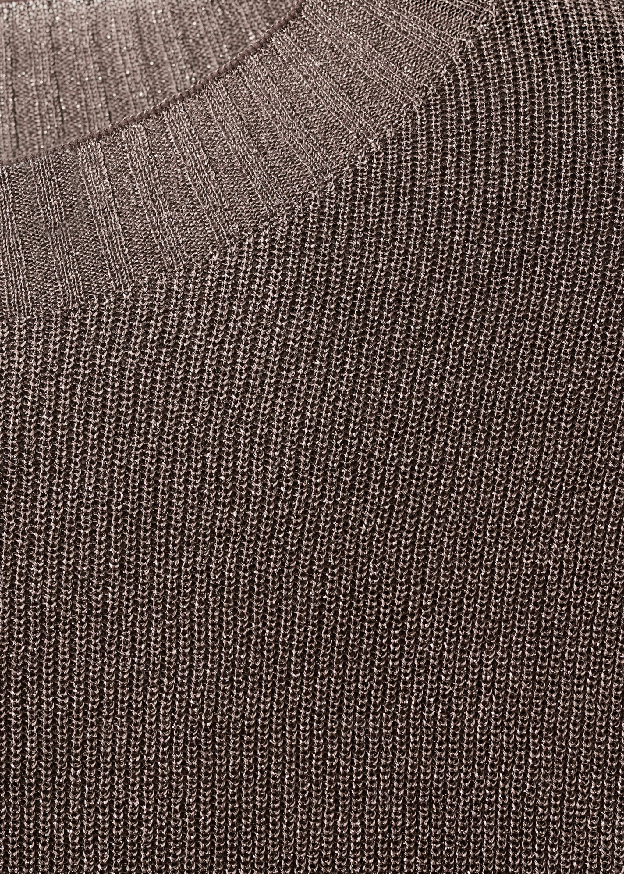 Fine-knit lurex sweater - Details of the article 8, Chocolate. Ref: 17009121-00.