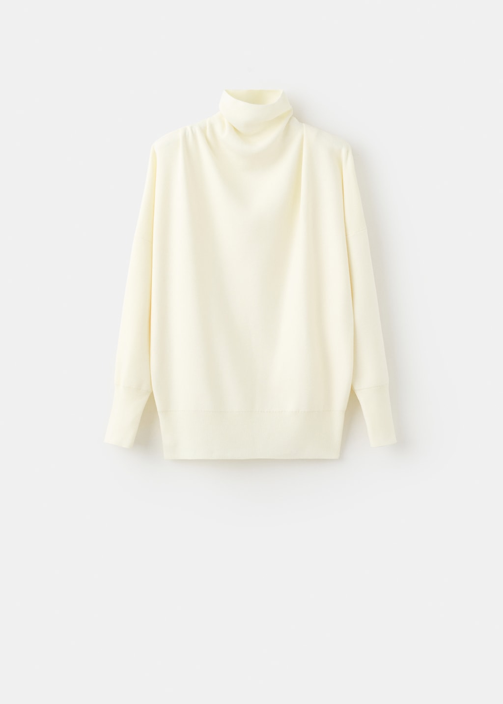 Mango Ruched turtleneck sweater