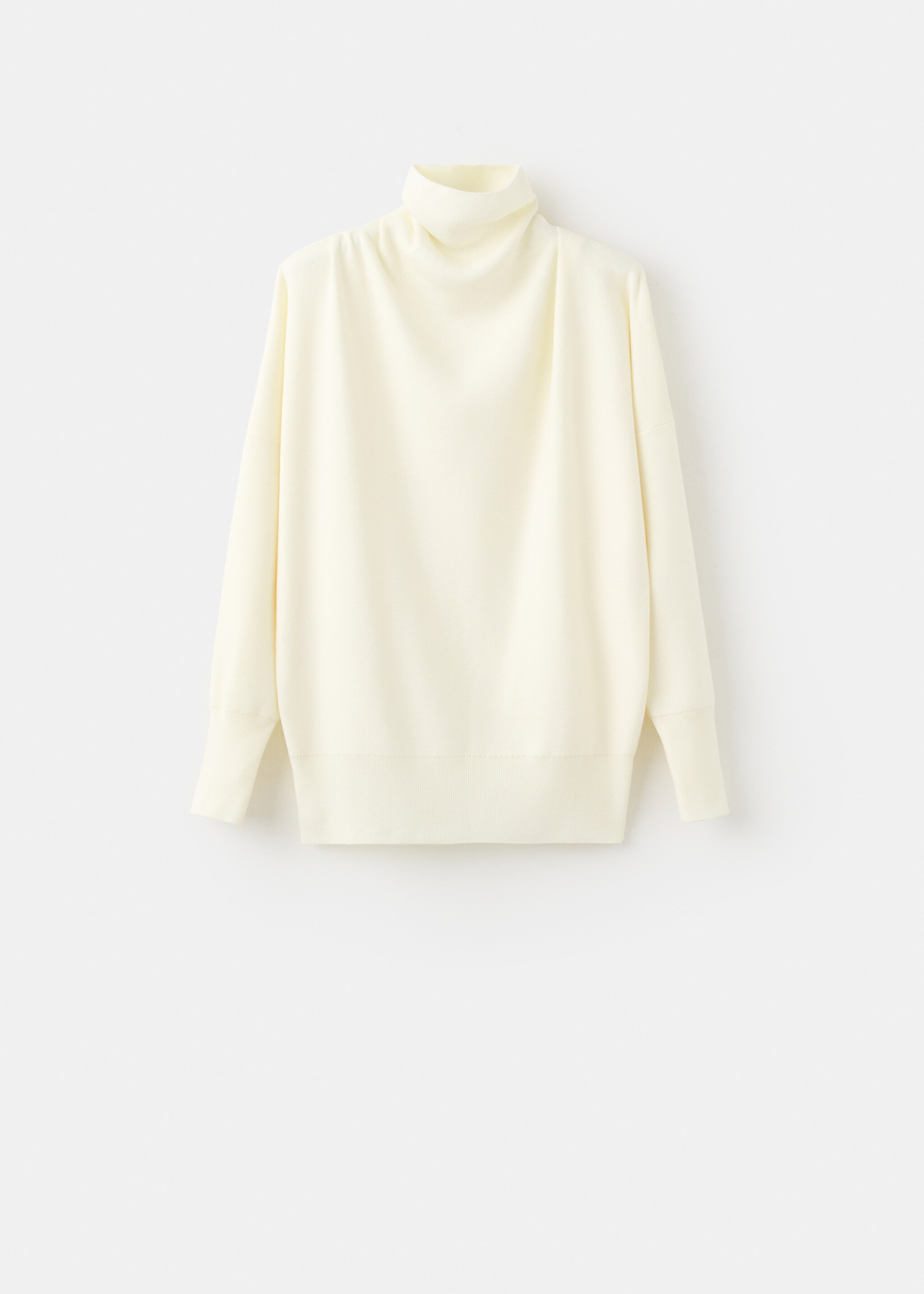 Ruched turtleneck sweater - Article without model, Ecru. Ref: 17009123-00.