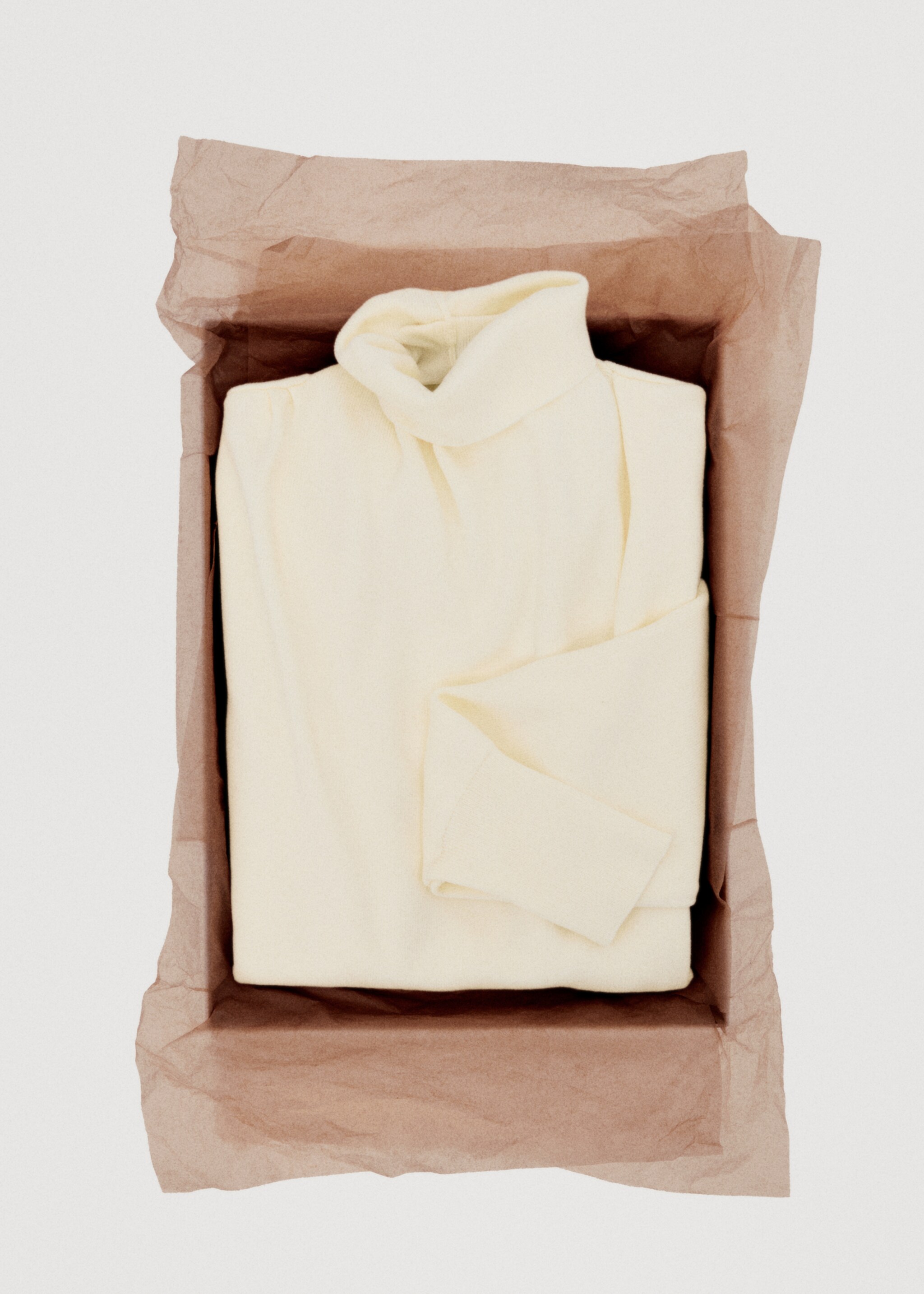 Ruched turtleneck sweater - Details of the article 7, Ecru. Ref: 17009123-00.