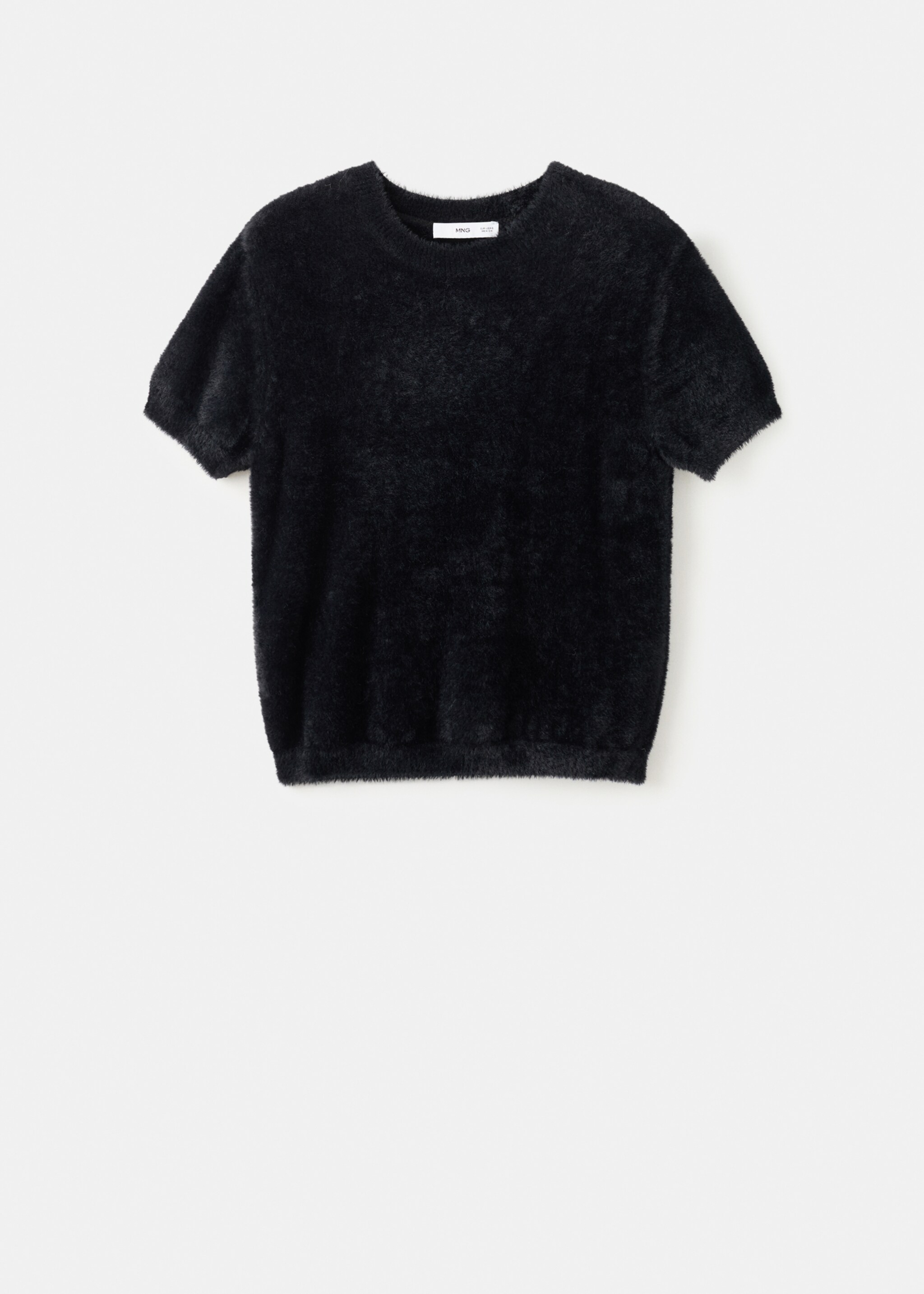 Fur-effect sweater - Article without model, Black. Ref: 17009124-00.