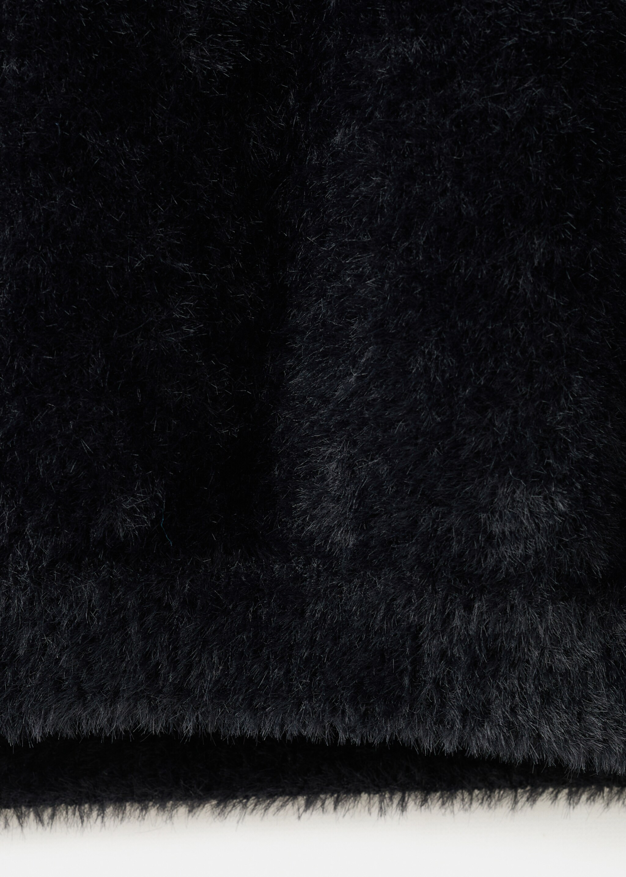Fur-effect sweater - Details of the article 8, Black. Ref: 17009124-00.