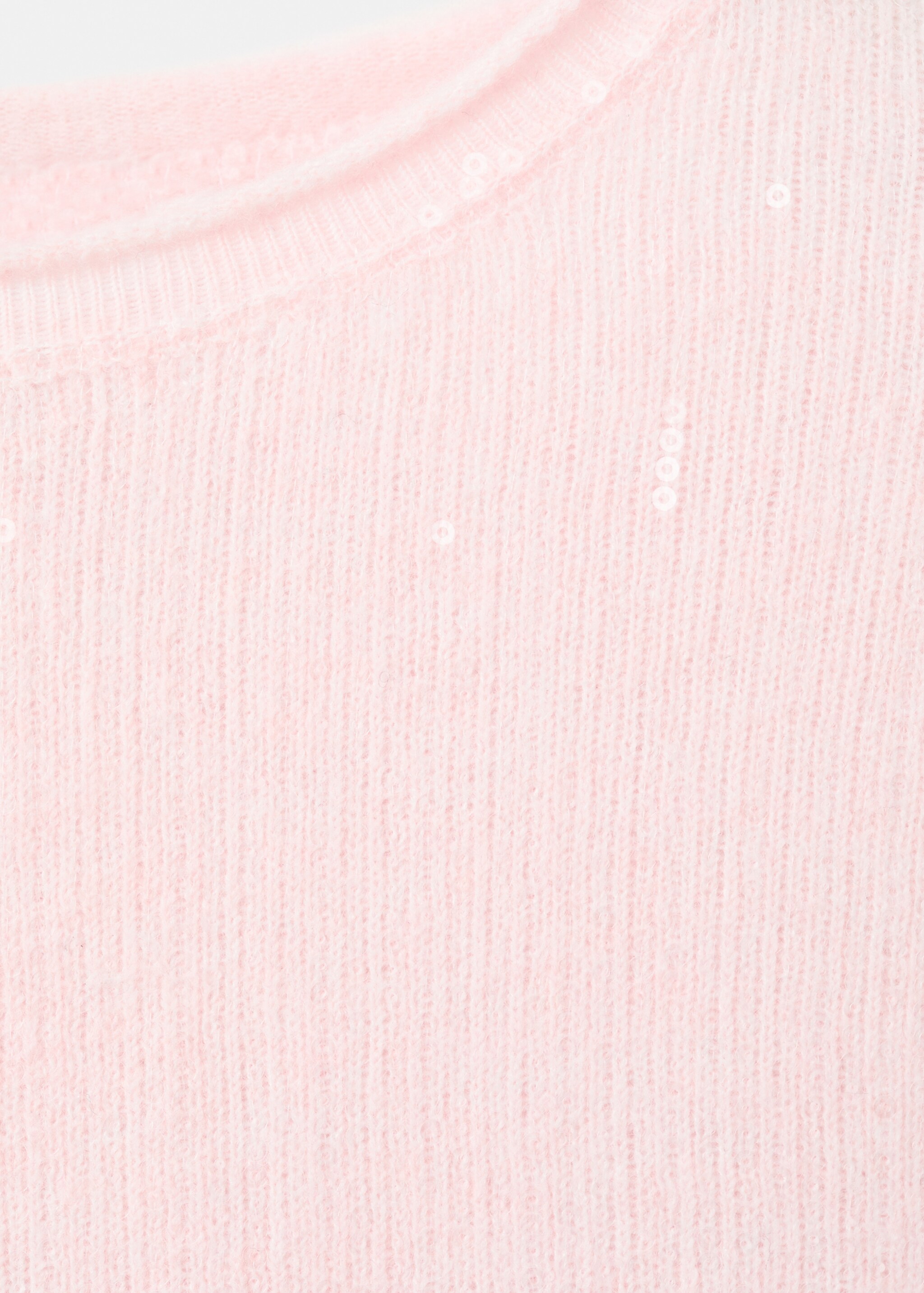 Pull manches courtes à paillettes - Détail de l'article 8, Rose pastel. Ref: 17009127-00.