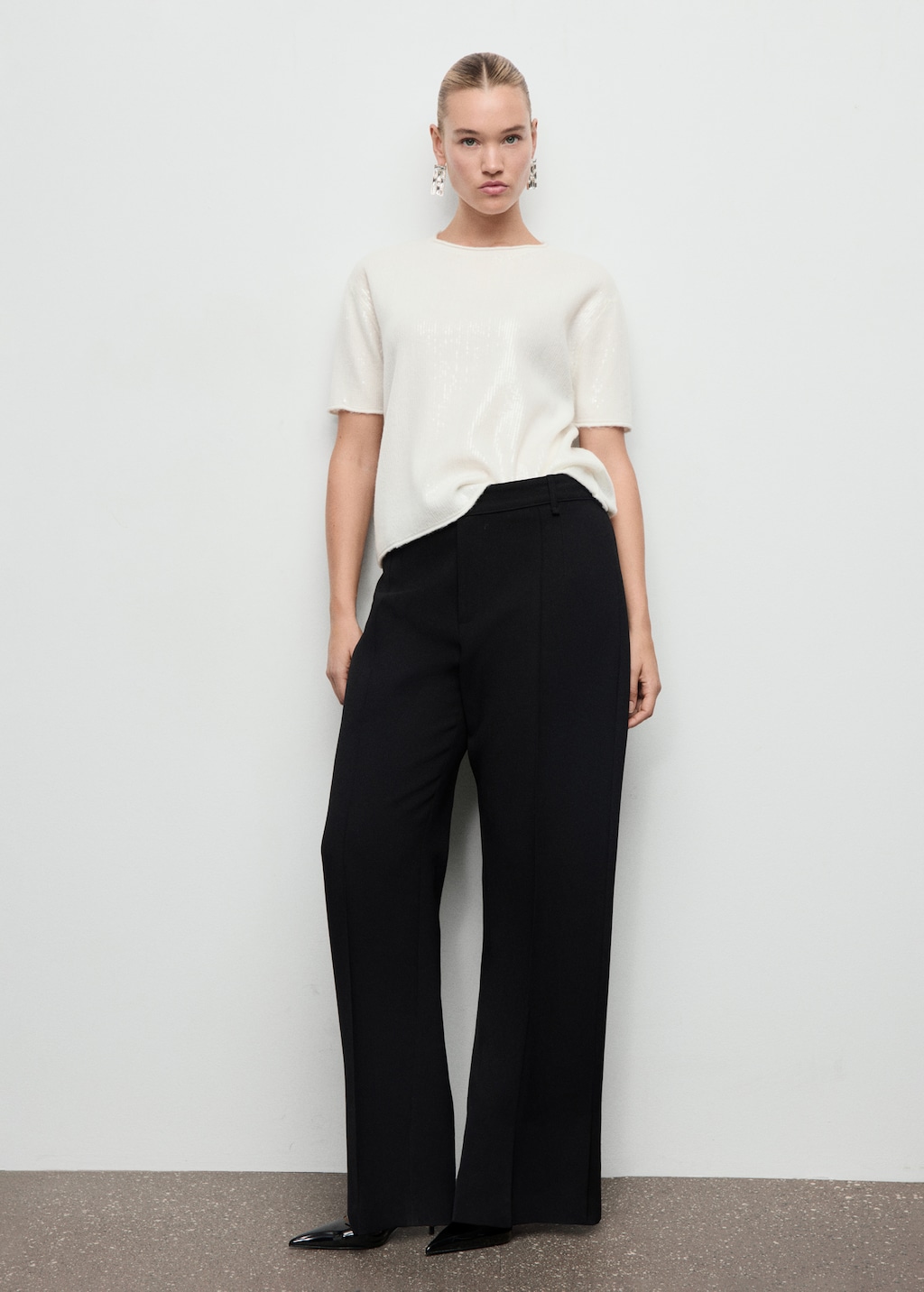 Mango Short-sleeved sequin sweater