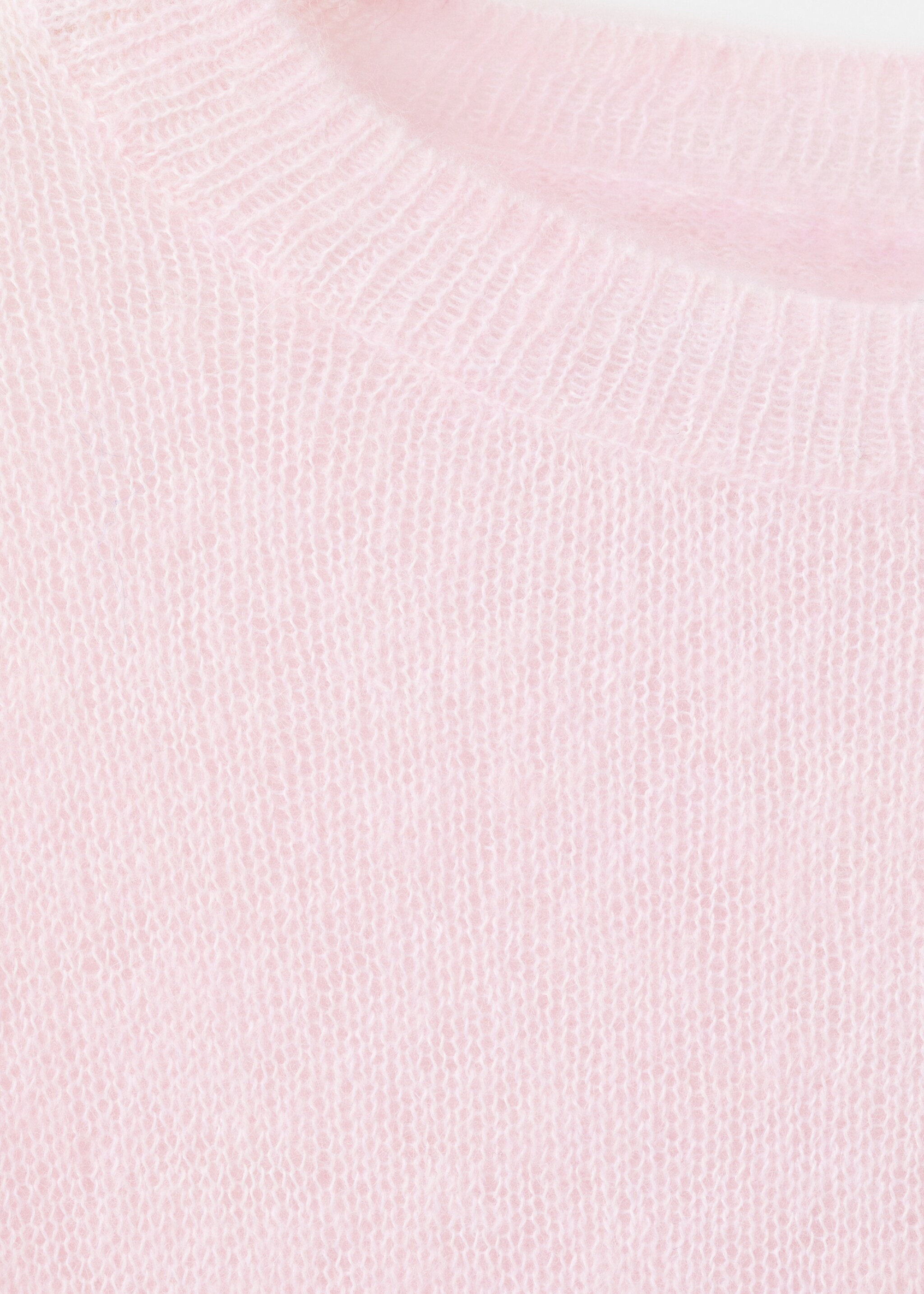 Wool and alpaca-blend sweater - Details of the article 8, Pastel Pink. Ref: 17009129-00.