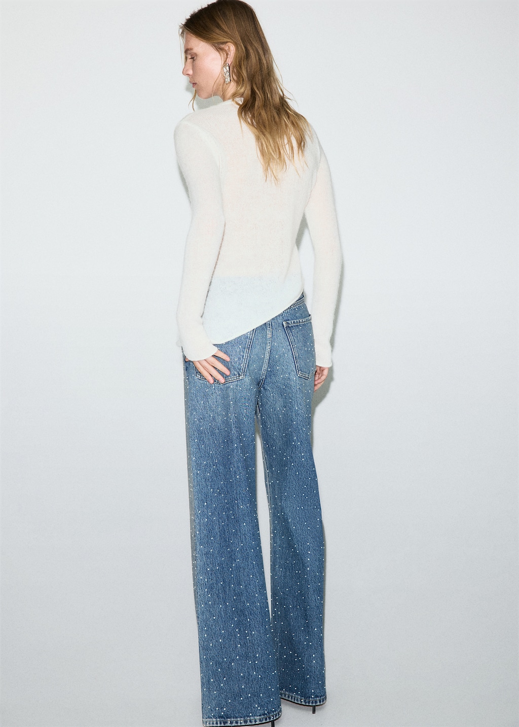 Asymmetrical alpaca and wool blend sweater