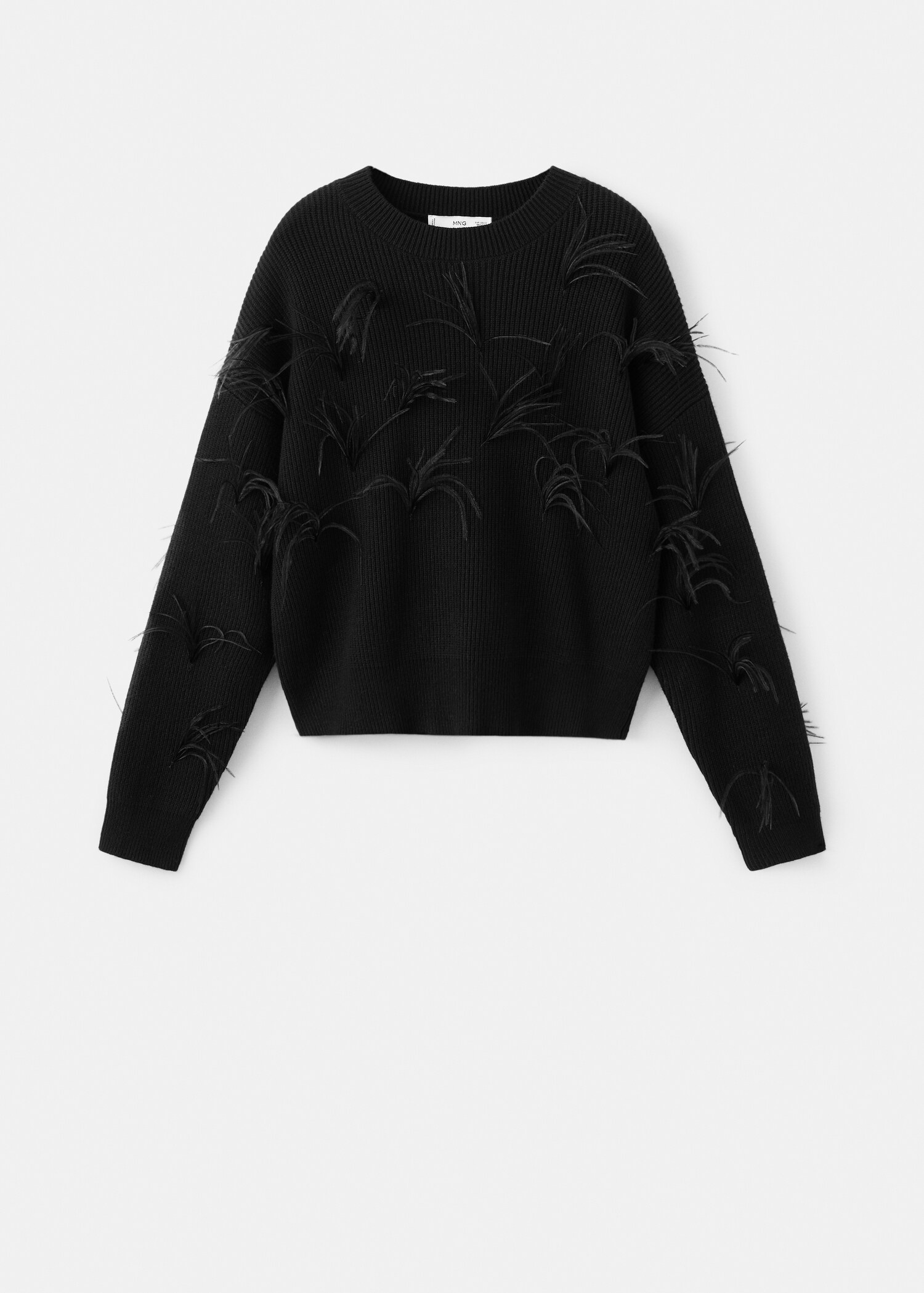 Knitted sweater with feathers - Article without model