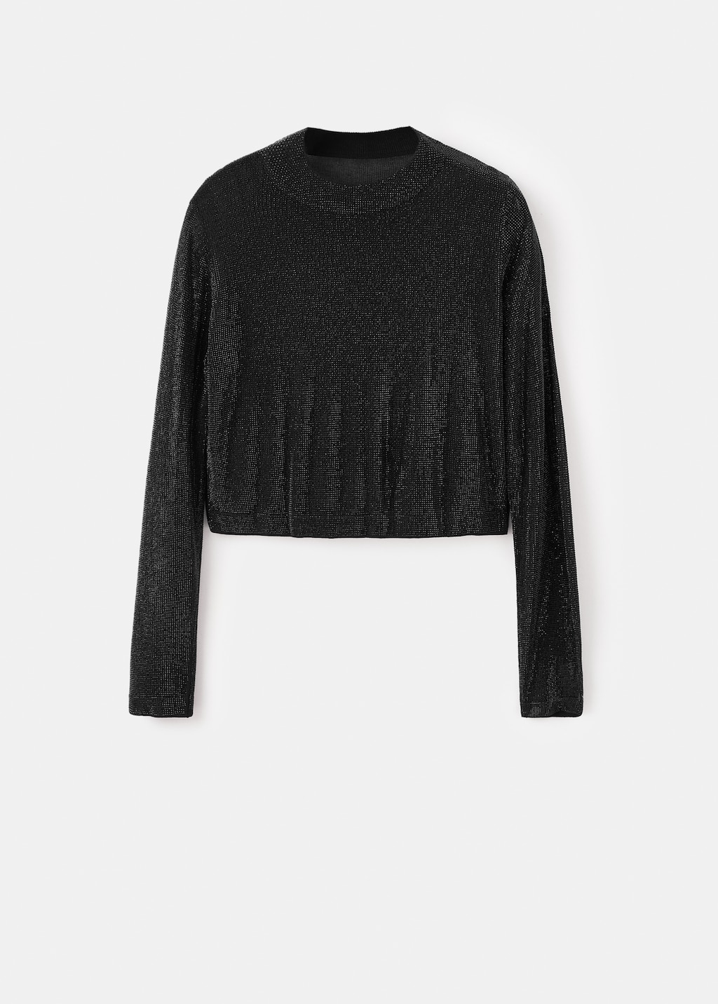 Cropped sweater with crystals