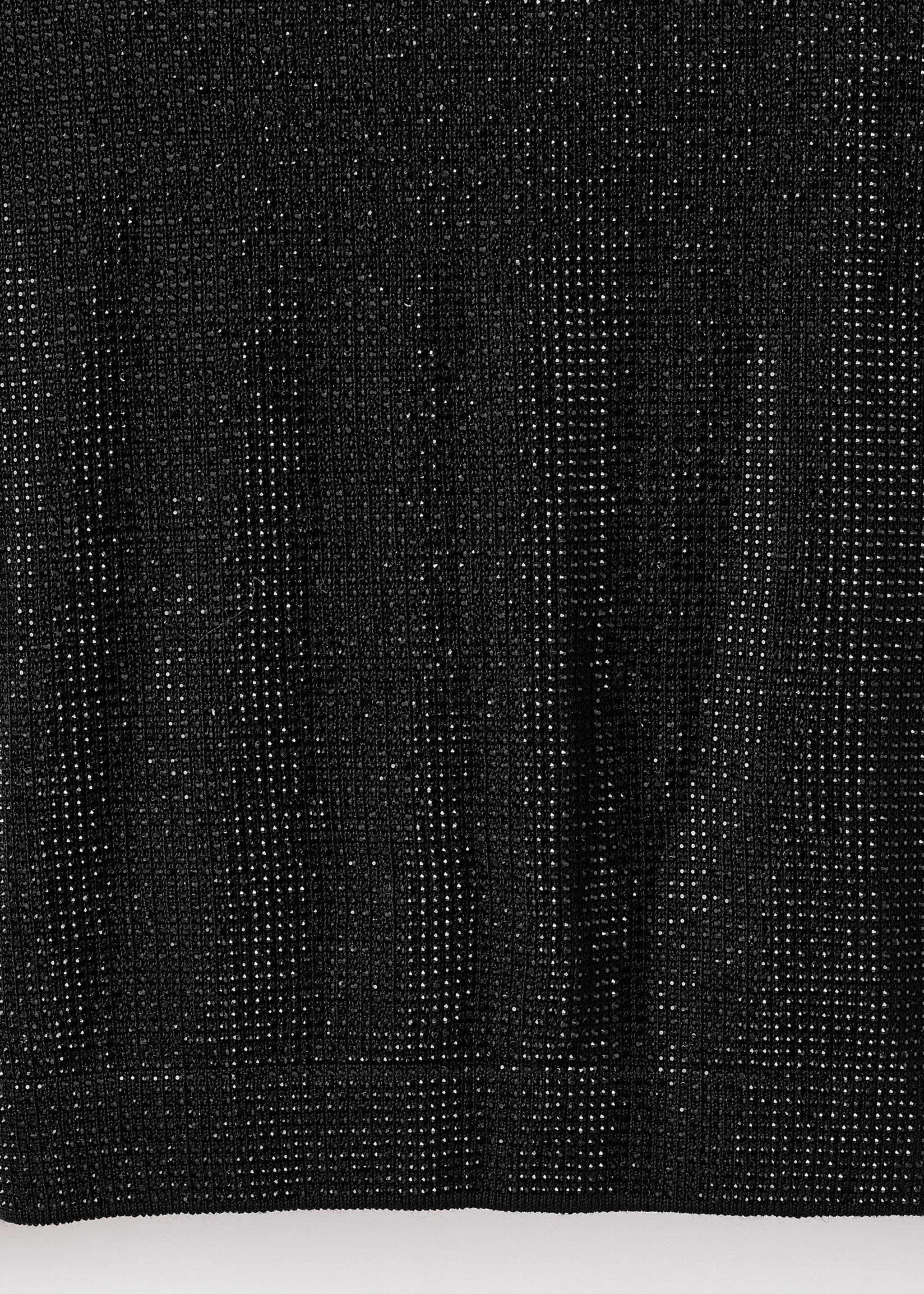 Cropped sweater with crystals - Details of the article 0, Black. Ref: 17009132-00.