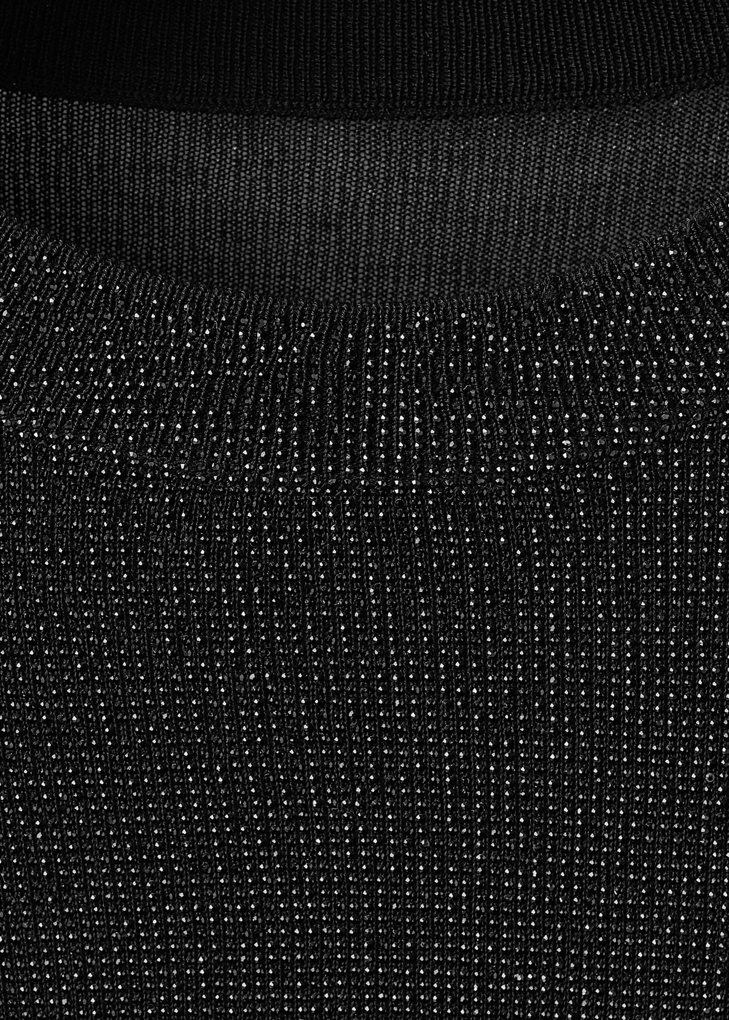 Cropped sweater with crystals - Details of the article 8