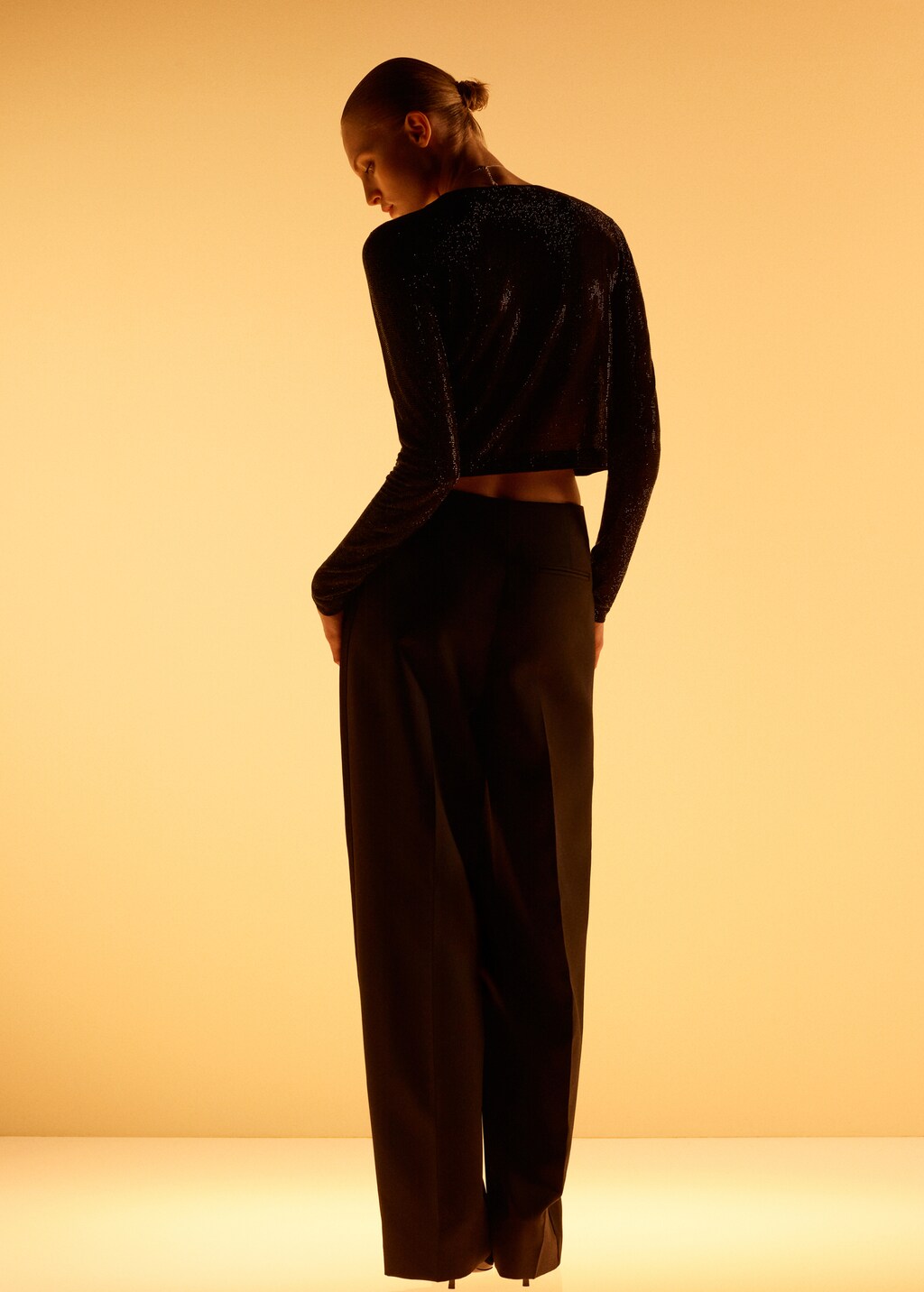 Cropped sweater with crystals - image 3