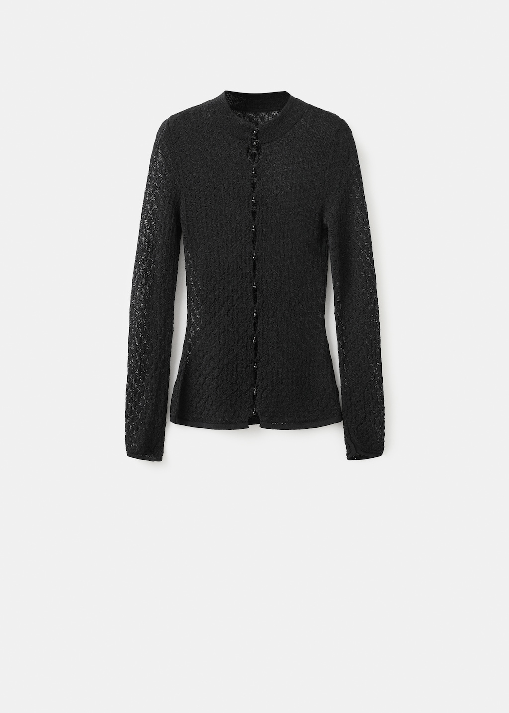 Mango Openwork knitted sweater with bead fastening