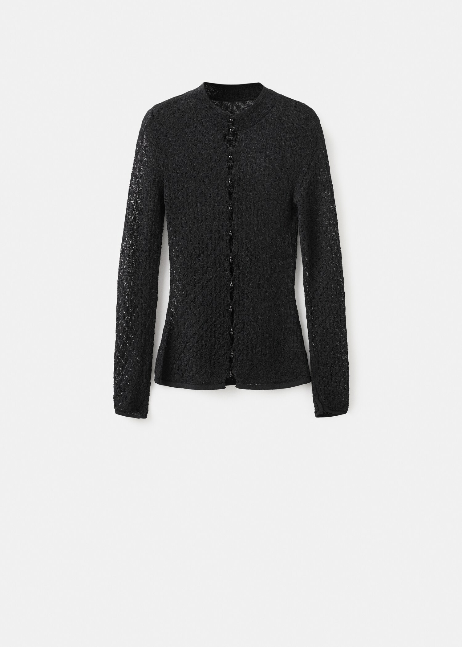 Lochstrick-Jersey mit Perlenverschluss - Artikel ohne Model