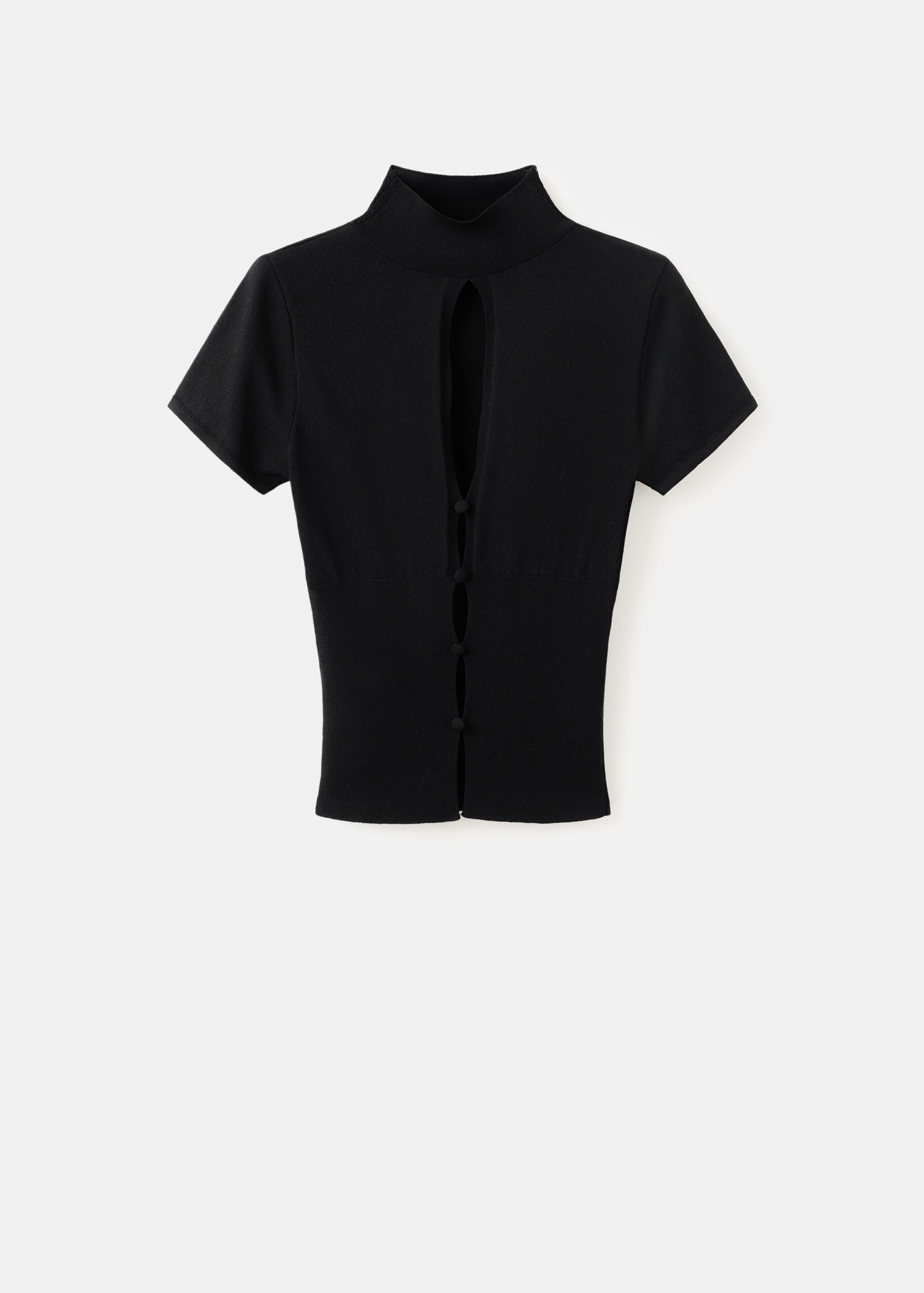 Perkins-neck sweater with cut-out - Article without model, Black. Ref: 17009134-00.