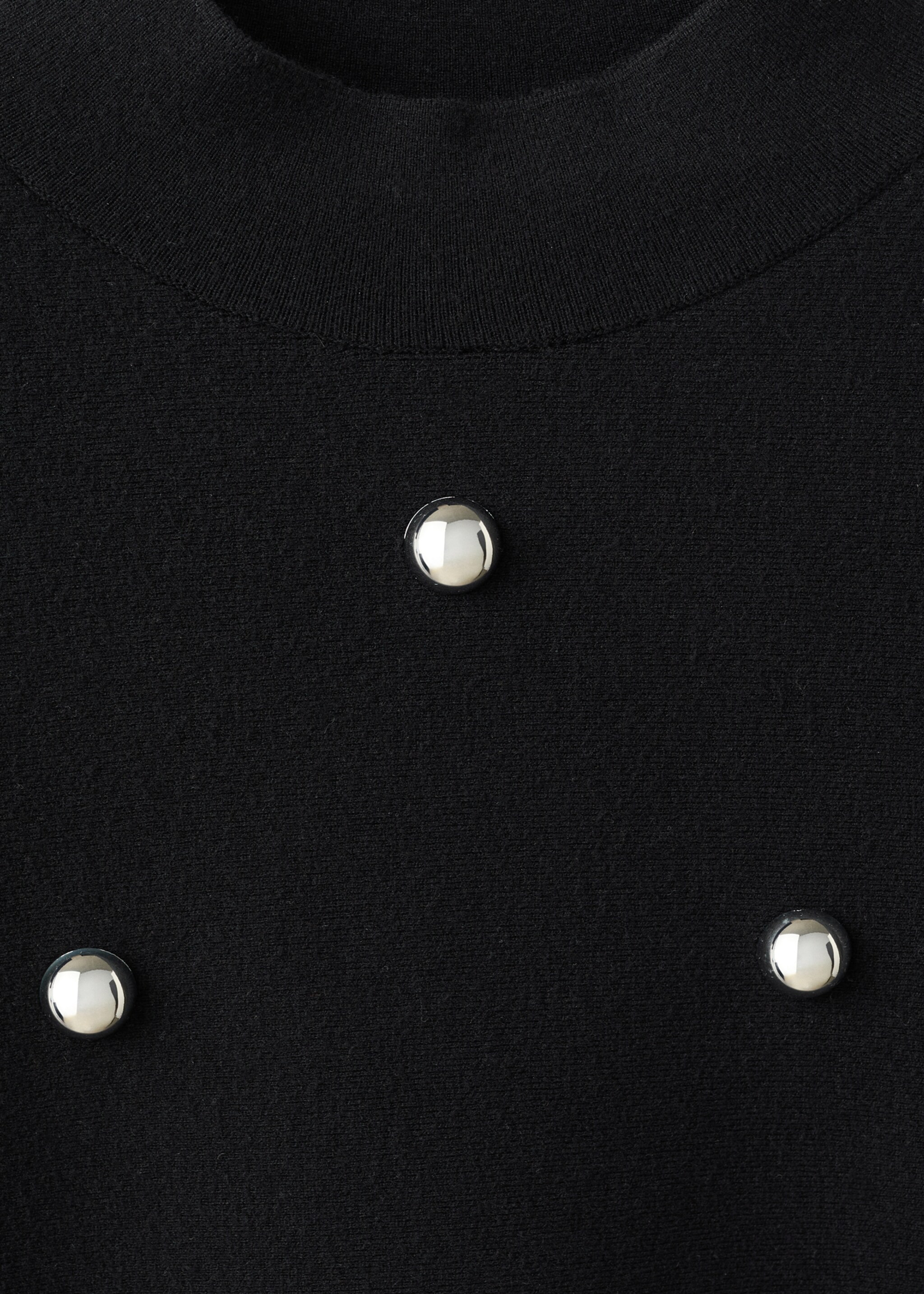Perkins-neck sweater with spheres - Details of the article 8, Black. Ref: 17009136-00.