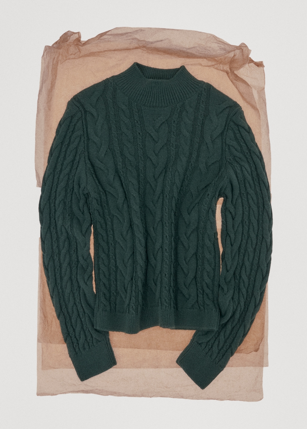 Braided sweater with perkins neck