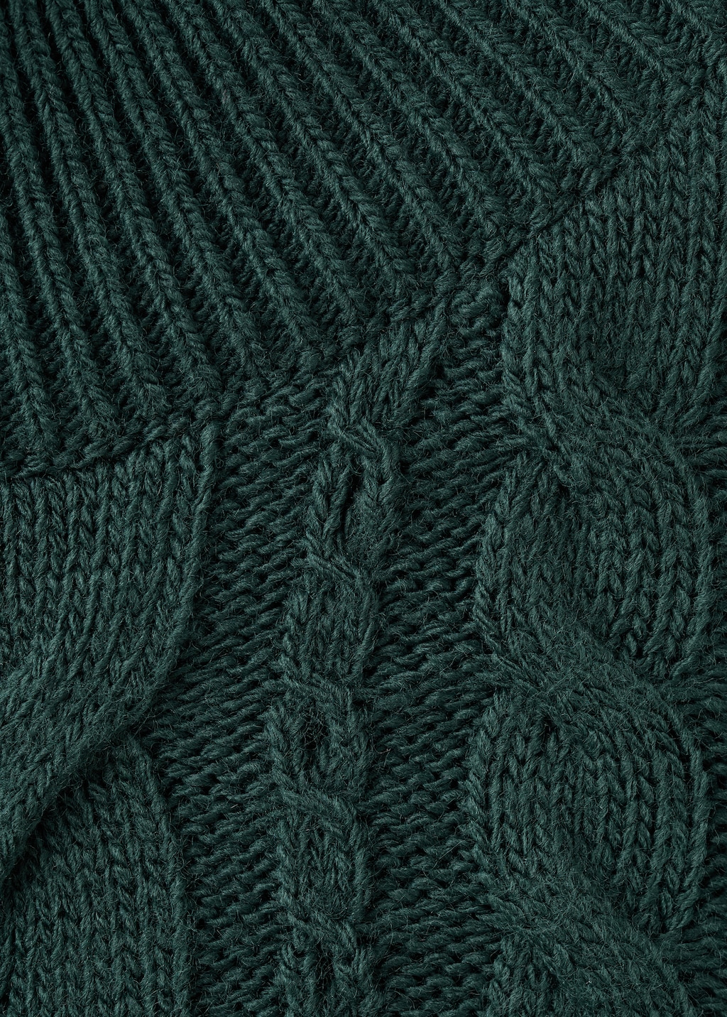 Braided sweater with perkins neck