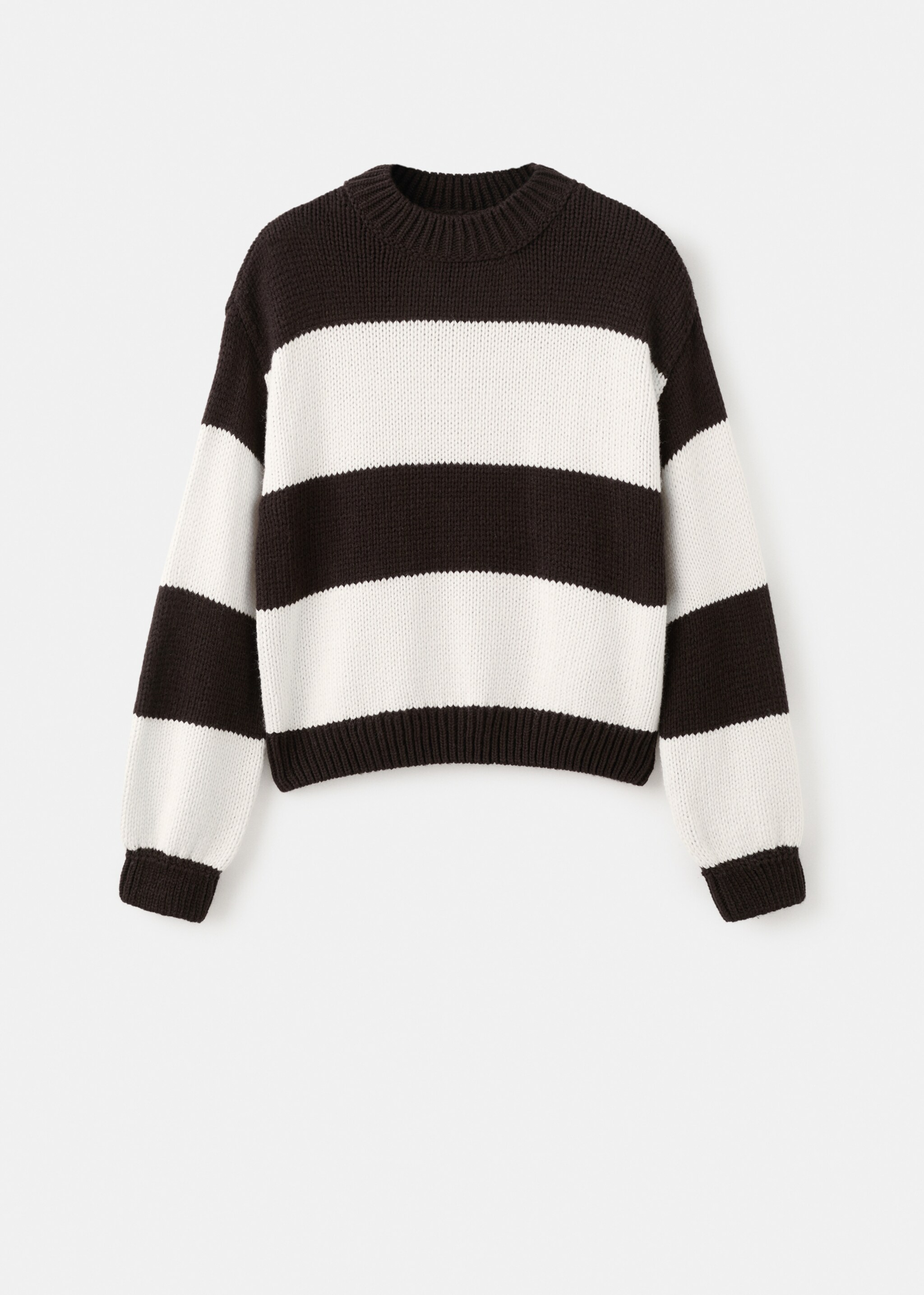 Knit striped sweater - Article without model, Ecru. Ref: 17009139-00.