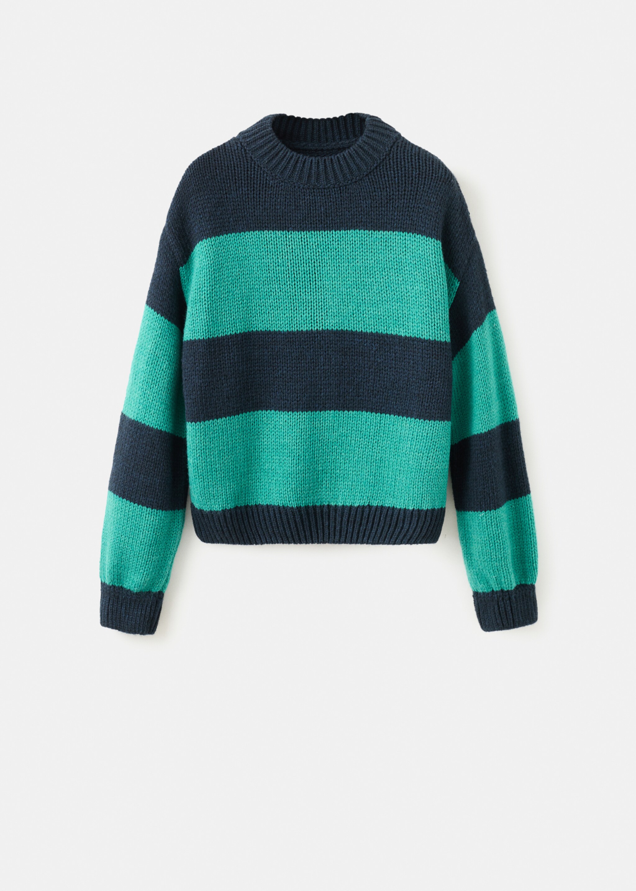 Knit striped sweater - Article without model, Green. Ref: 17009139-00.