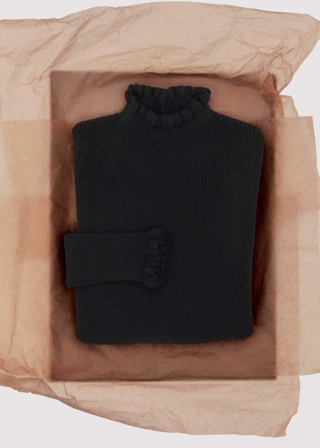 Mango Ribbed sweater with scalloped finishes