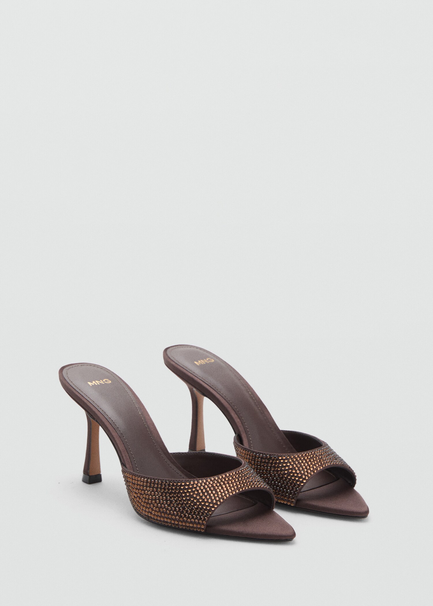 Heeled sandal with strass strap - Medium plane