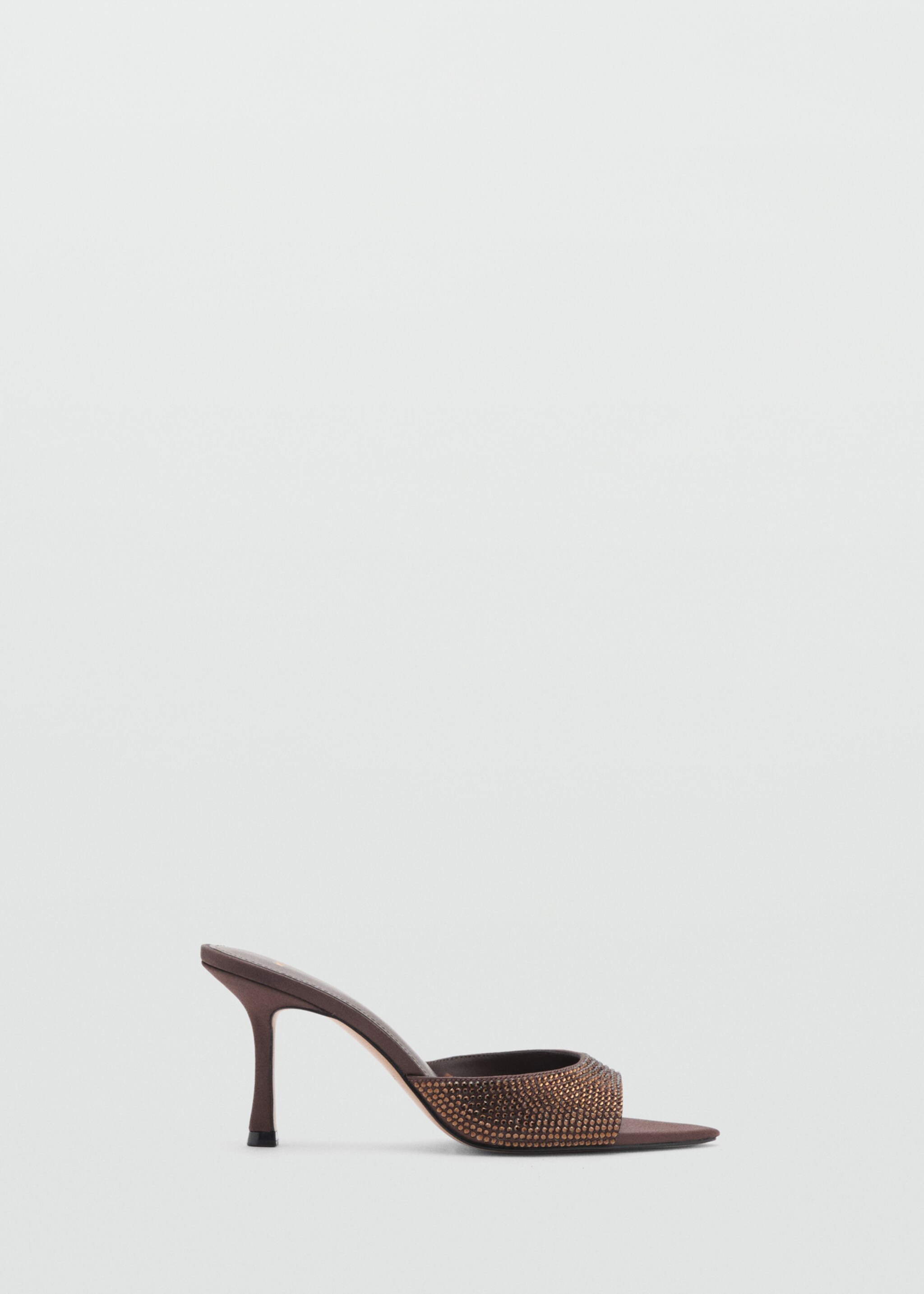Heeled sandal with strass strap - Article without model, Chocolate. Ref: 17009210-00.