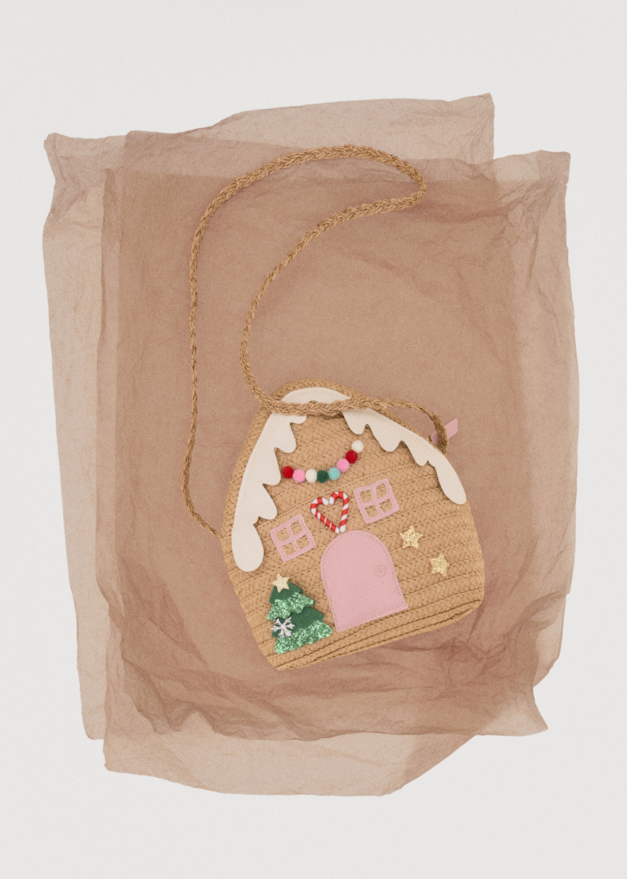 Handbag with Christmas motif - Details of the article 7, Sand. Ref: 17009211-00.