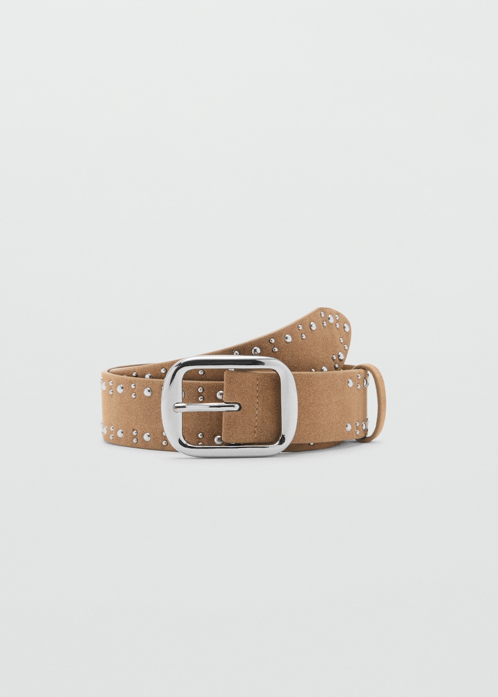 Suede belt with studs